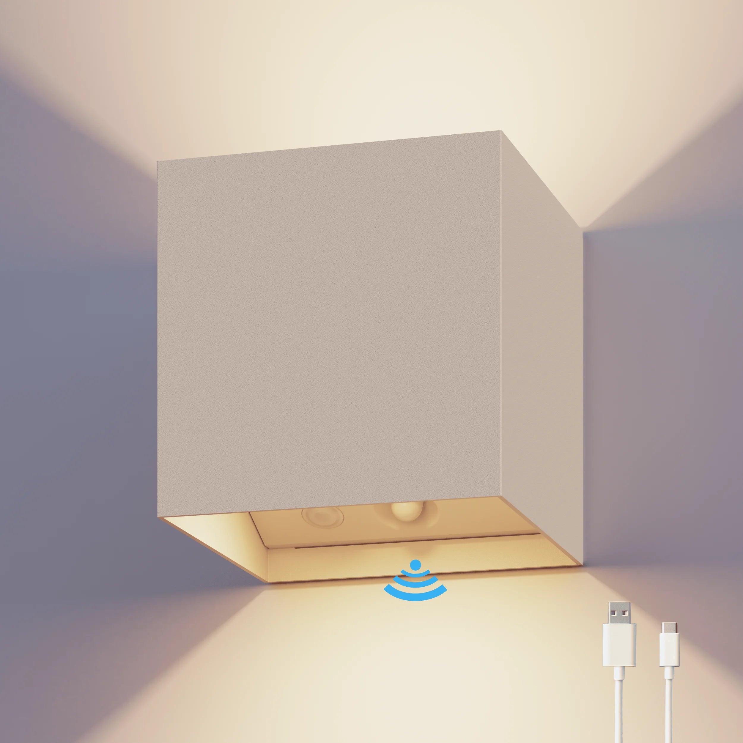 Calex Volterra Oplaadbare Wandlamp - Up & Down - Zand