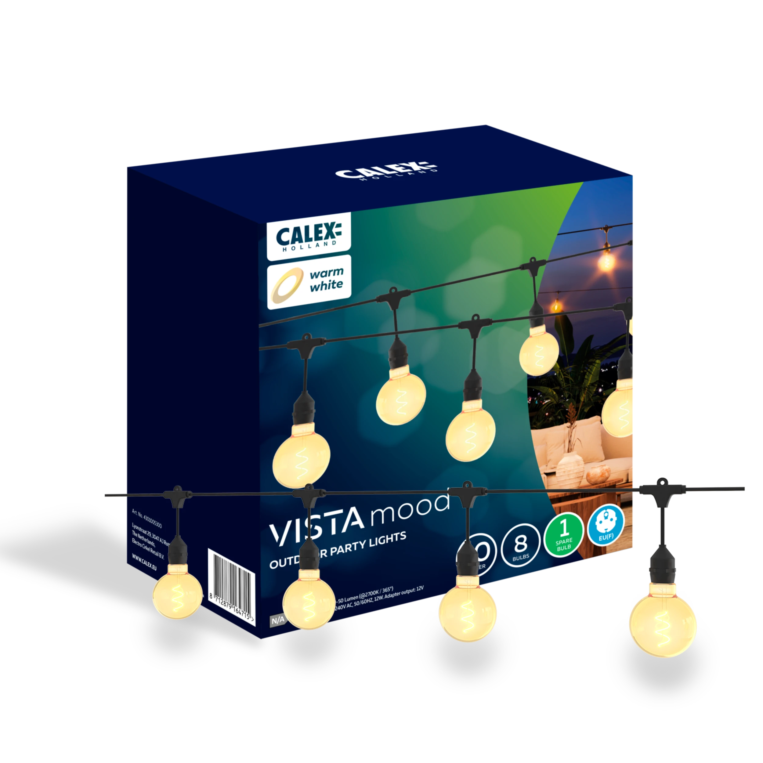 Calex Vista Festoon 10m - XL Bulb