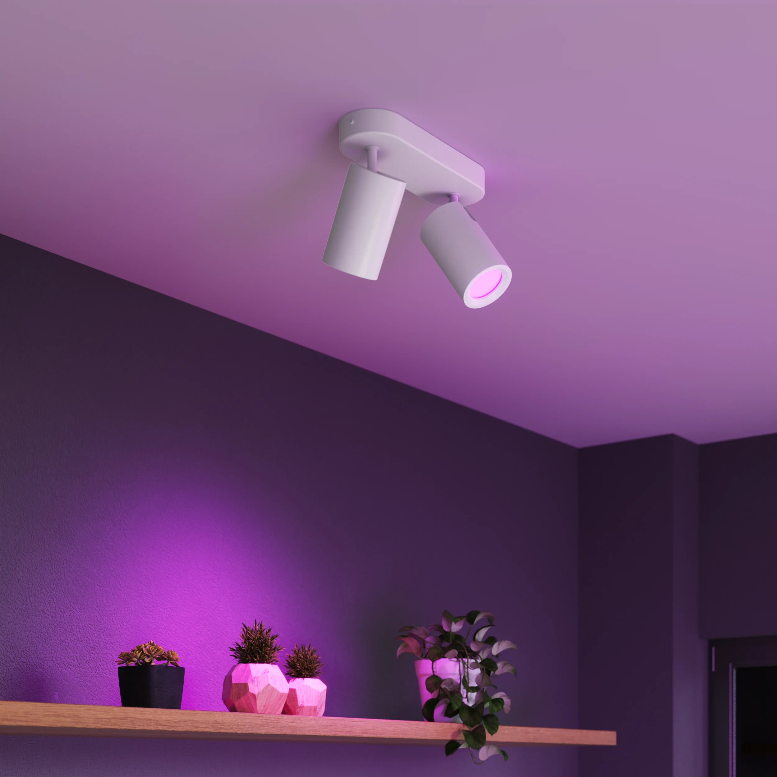 Calex Smart Ceiling Light - 2 Light Spot - White