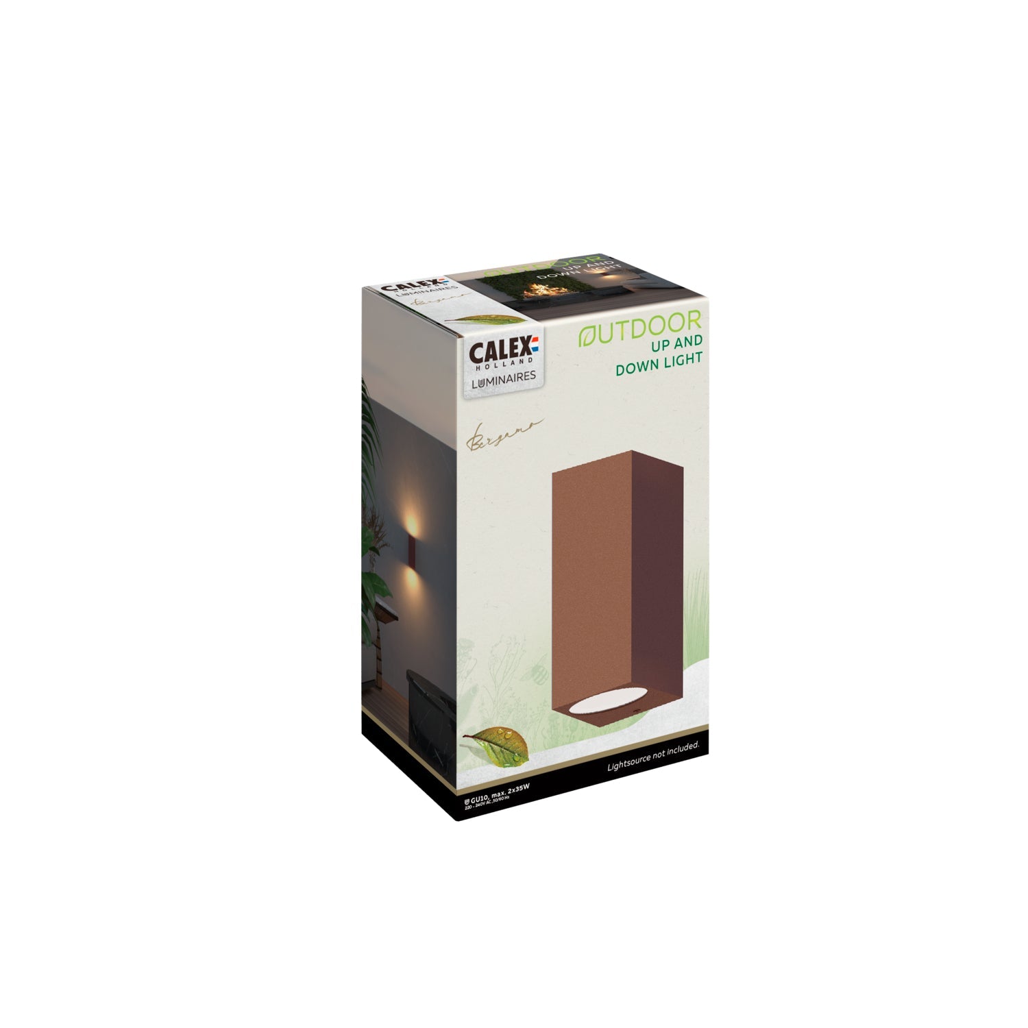 Calex Bergamo Wall Light - Up & Down - 2x GU10 - Rust