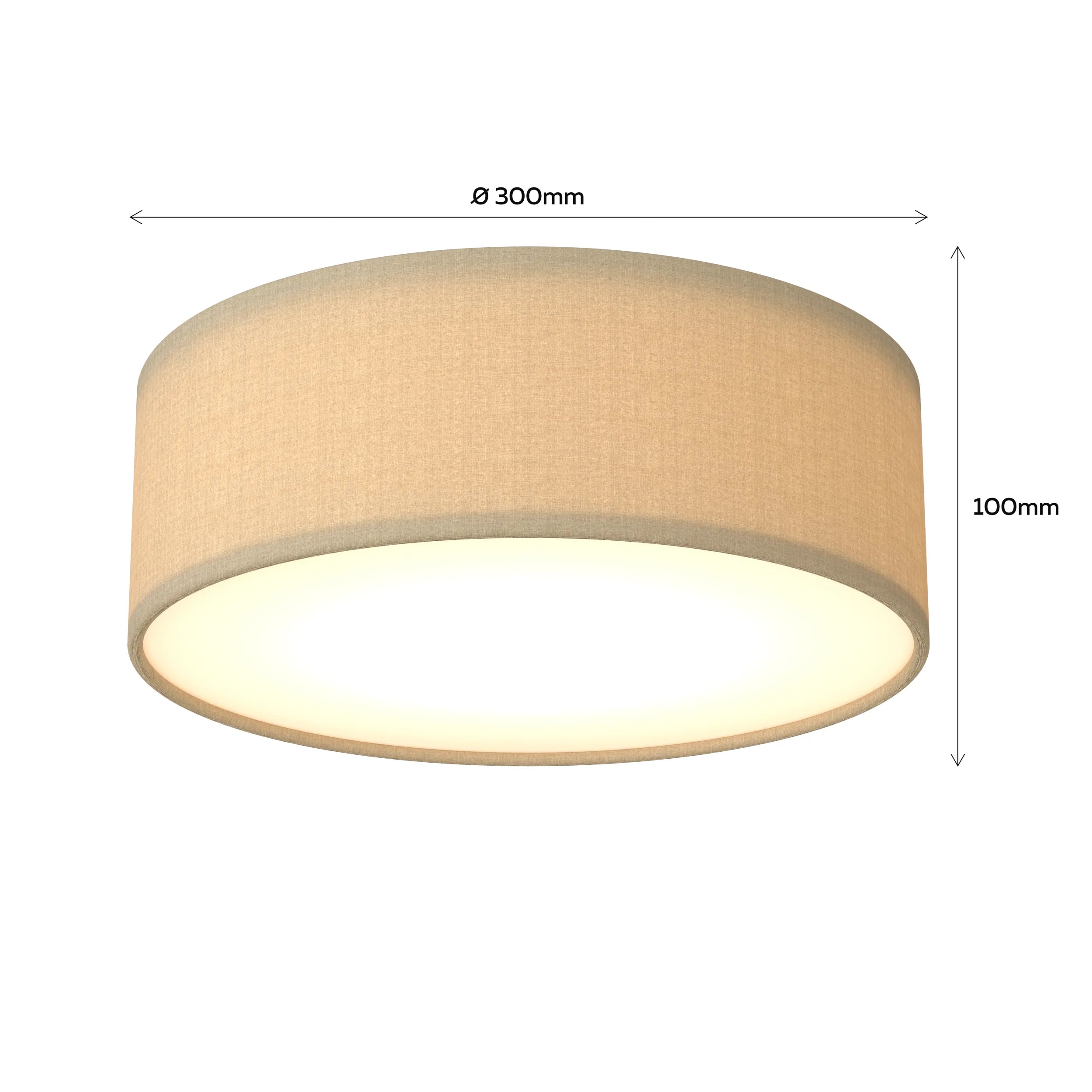 Calex Ceiling Light – E27 – 30cm – Taupe
