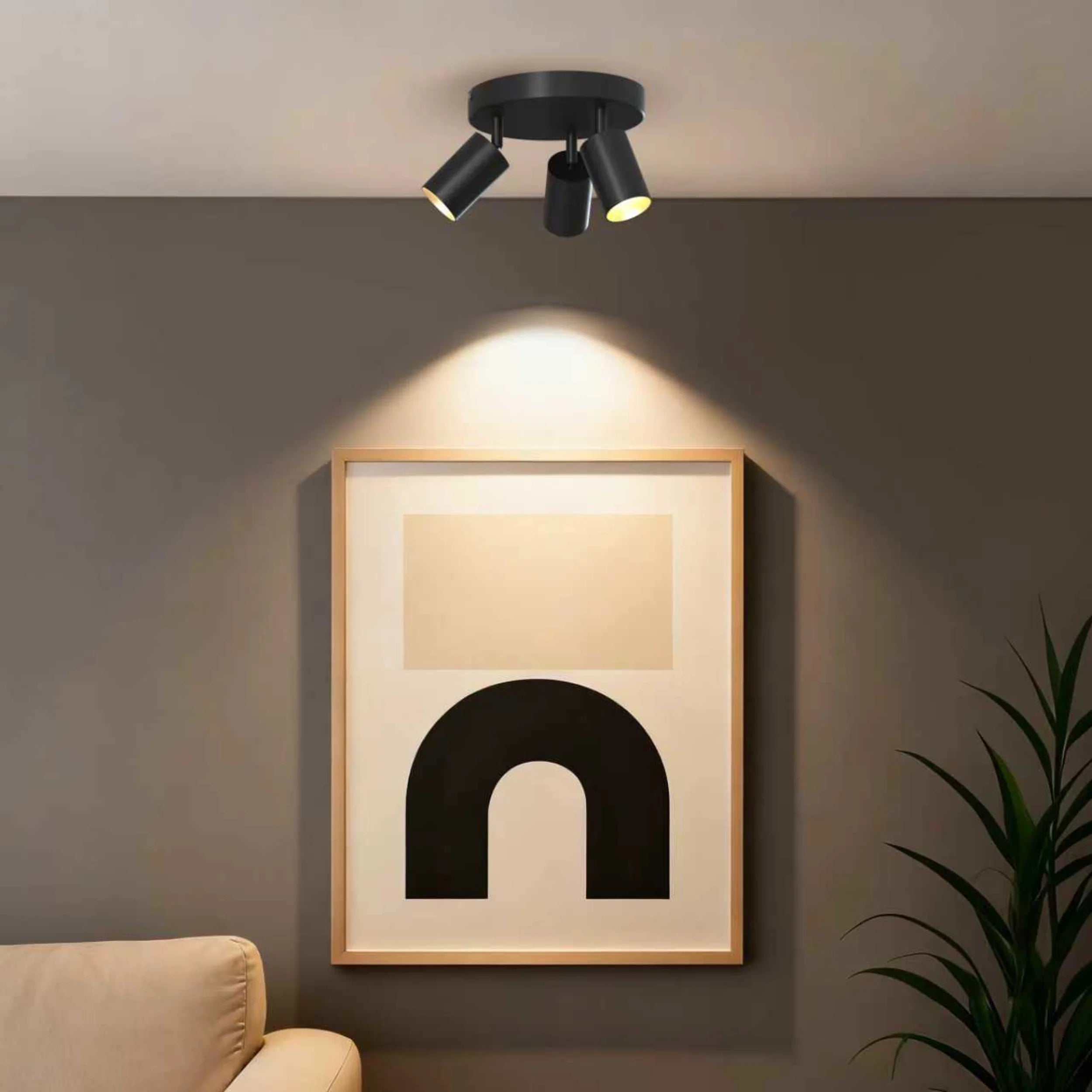 Calex Ceiling Spot Light - 3x GU10 - Round - Black