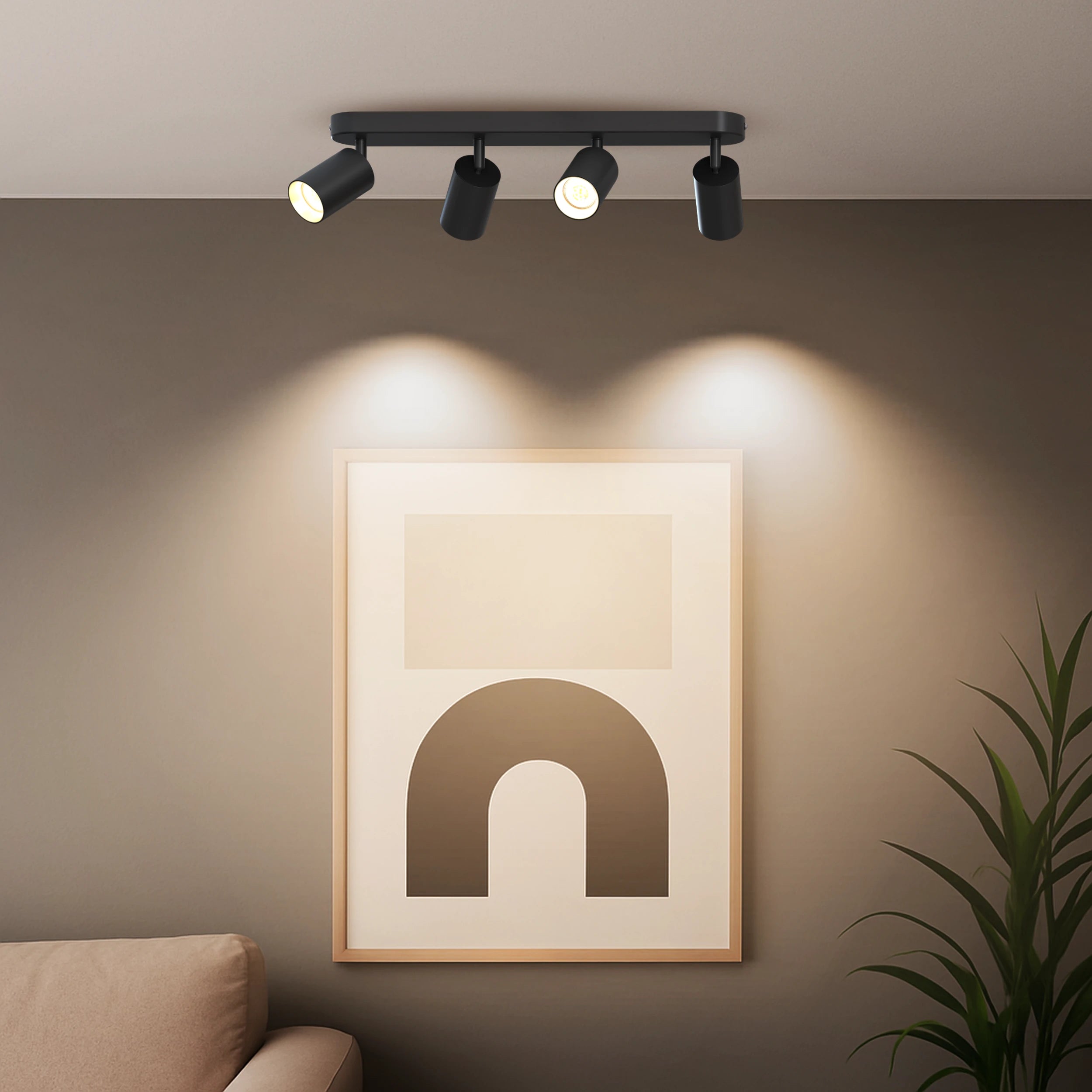 Calex Ceiling Spot Light - 4x GU10 - Oval - Black