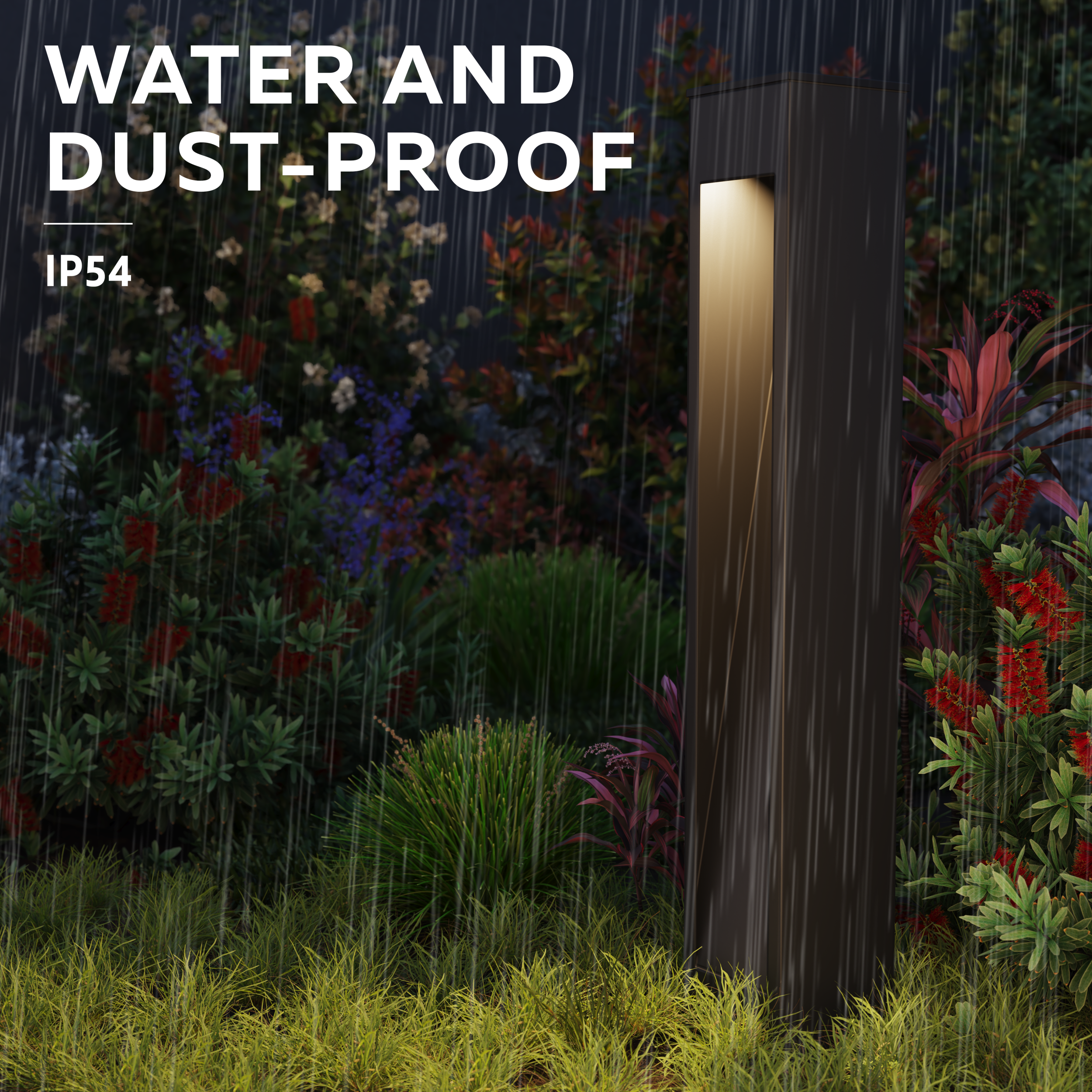 Calex Ivrea Solar Garden Post - Black