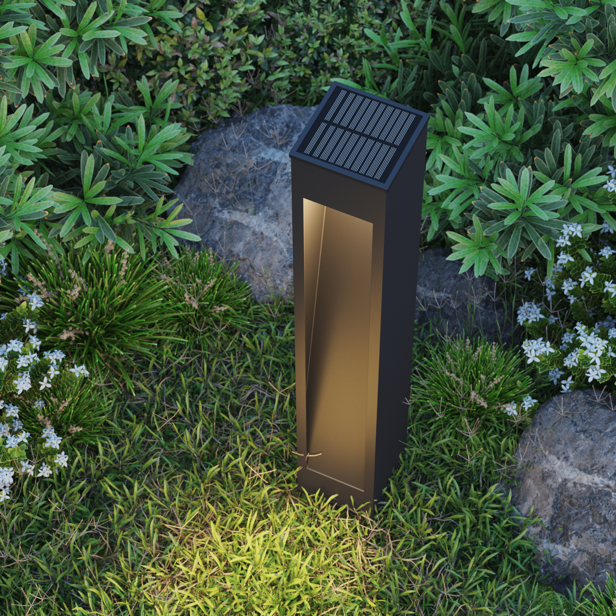 Calex Ivrea Solar Garden Post - Black