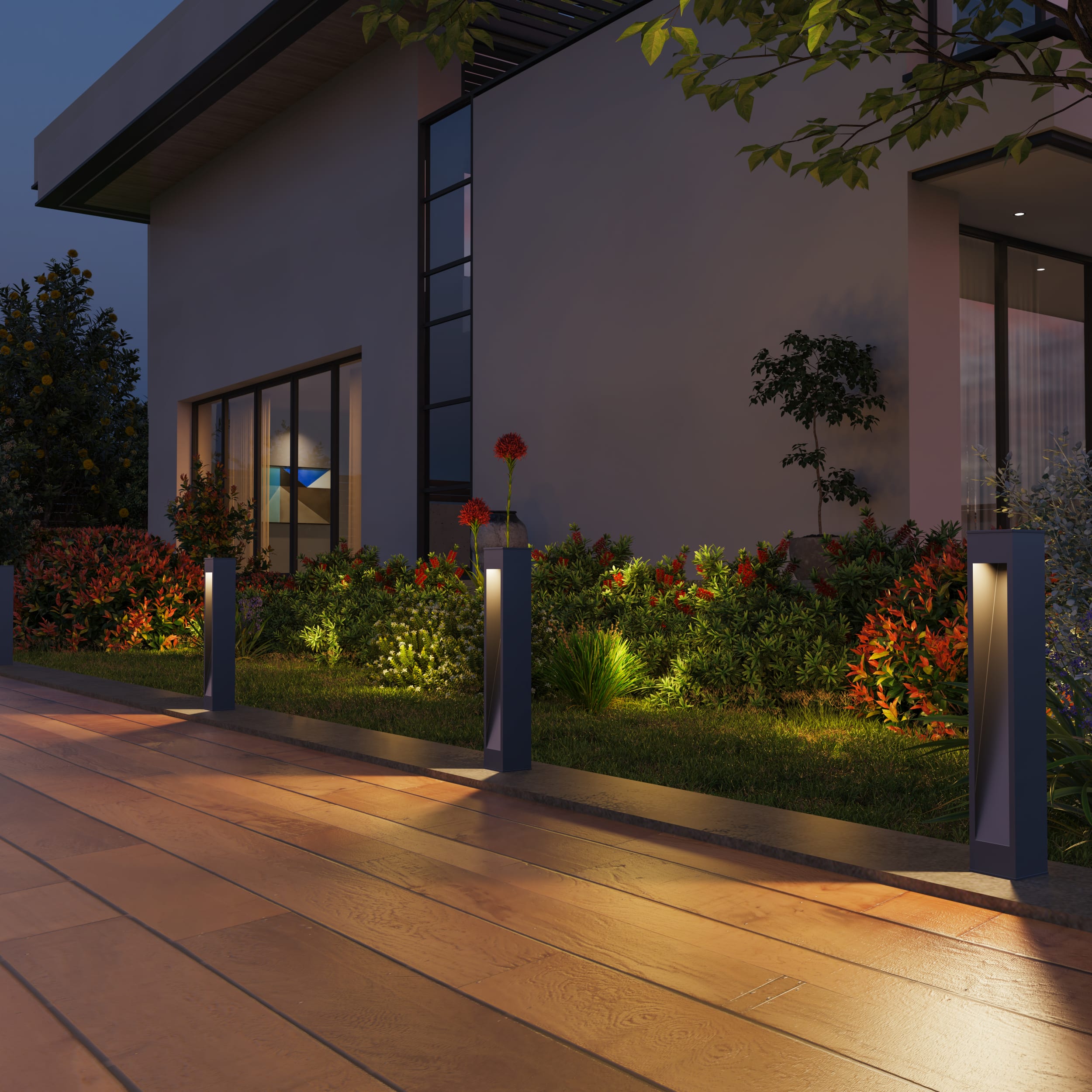 Calex Ivrea Solar Garden Post - Black