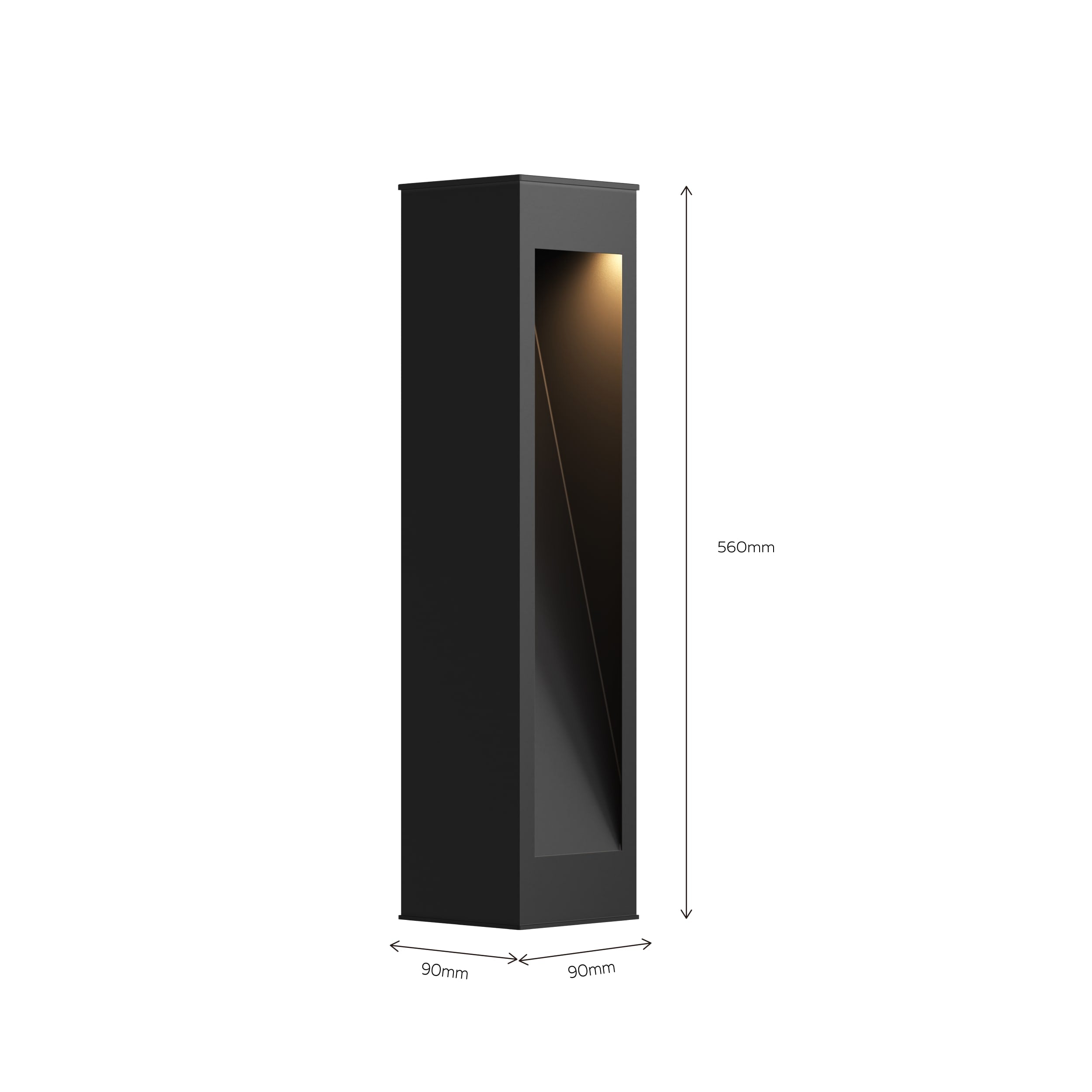 Calex Ivrea Solar Garden Post - Black
