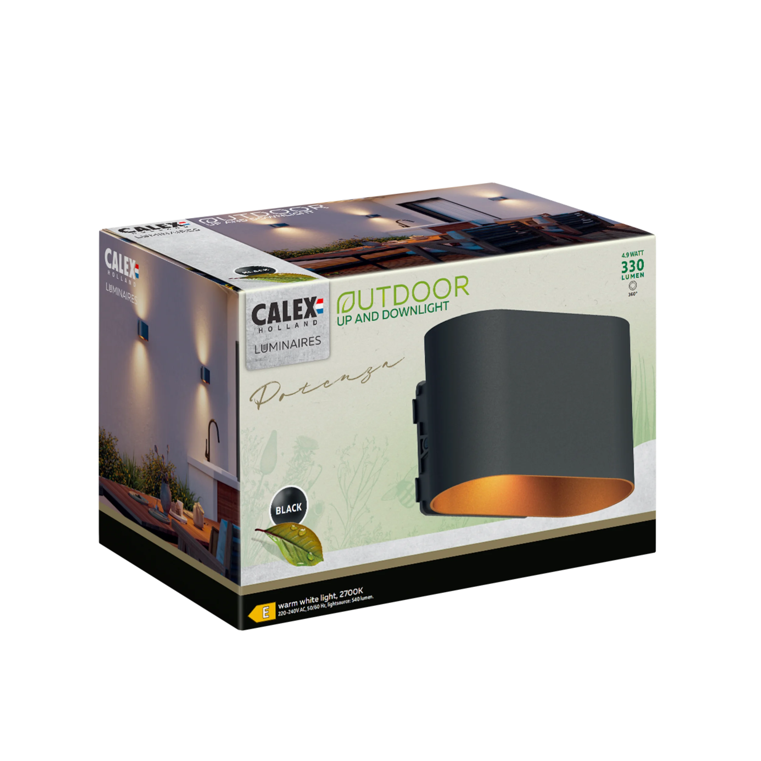 Calex Potenza Wall Light - Black