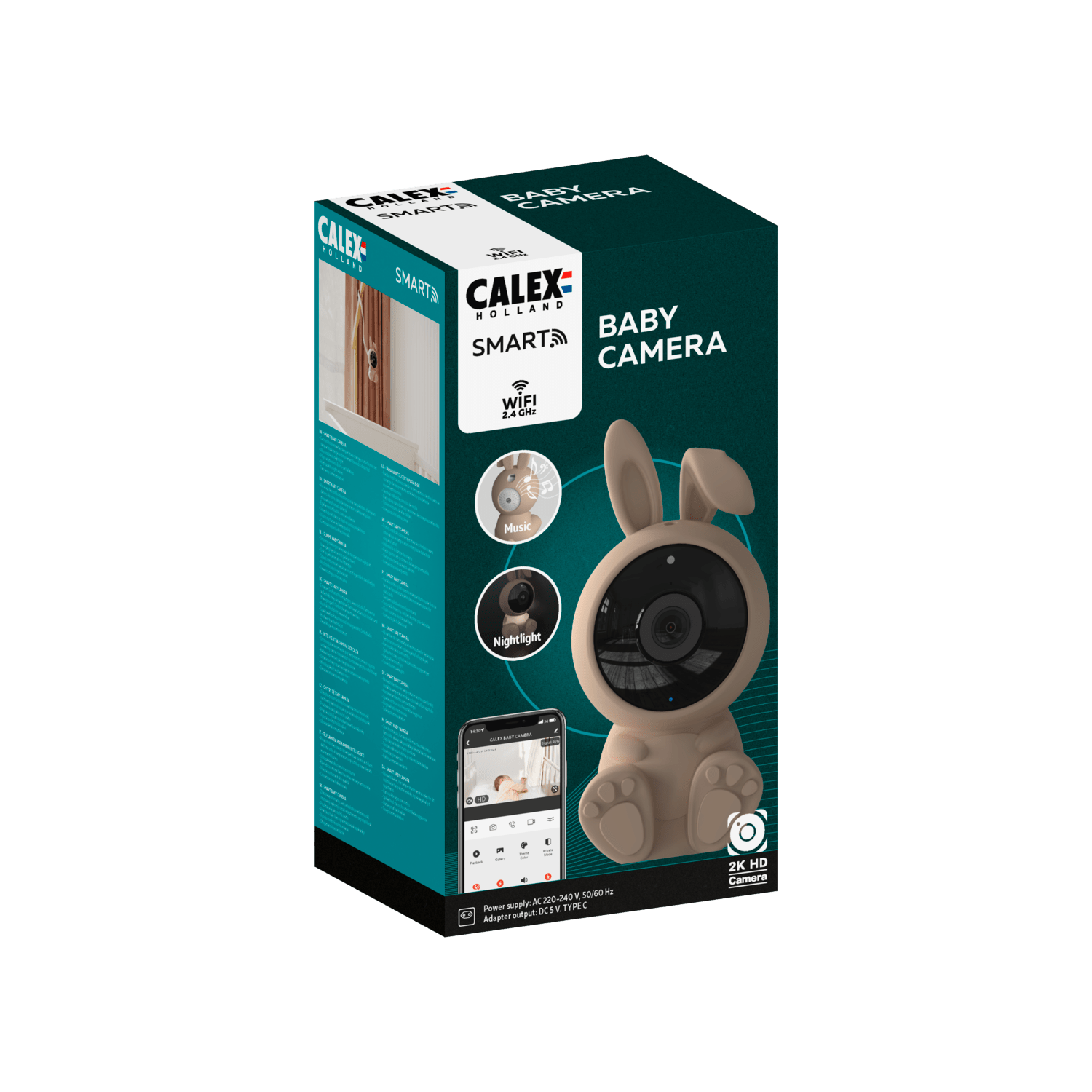 Calex Smart Baby Monitor - 2K - White