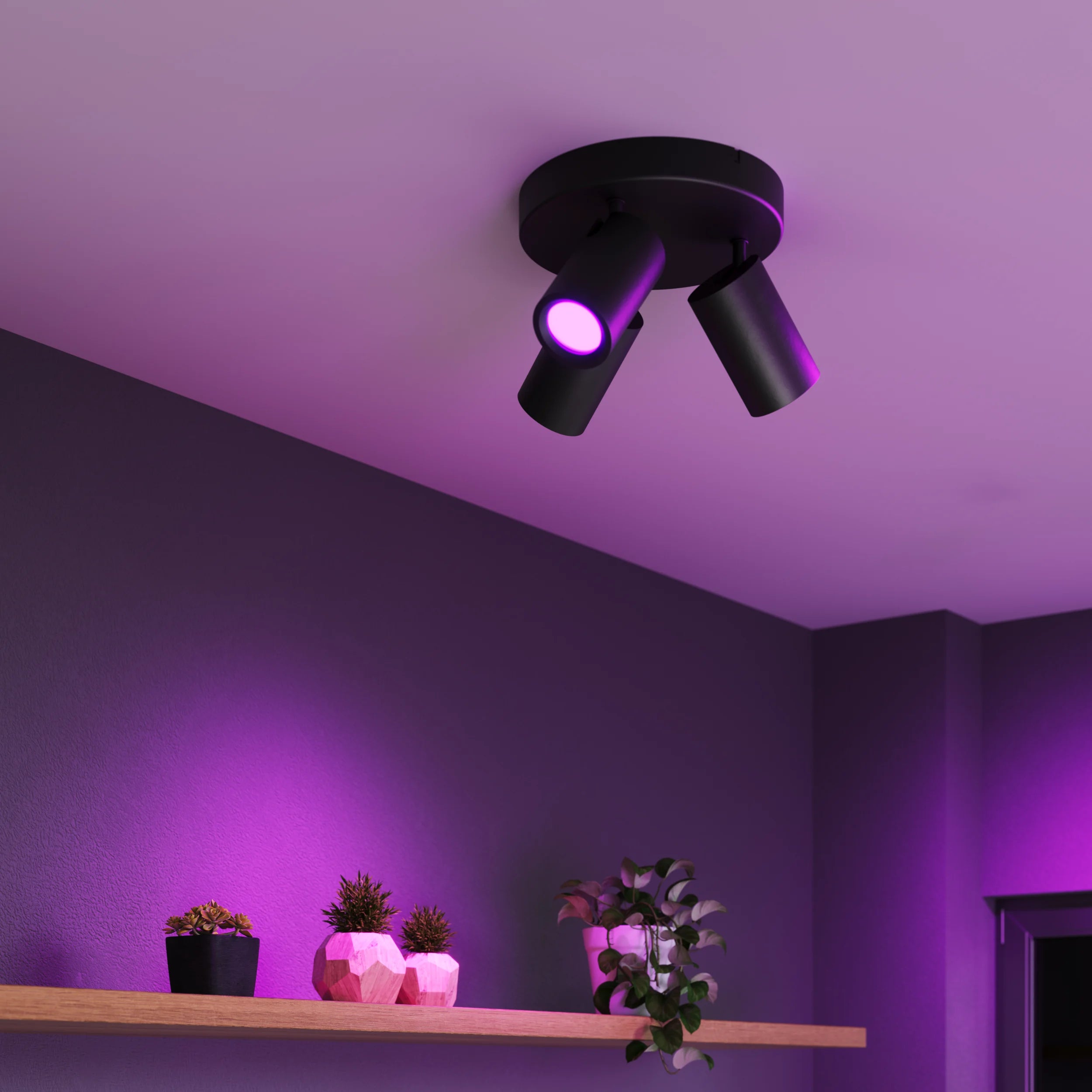 Calex Smart Ceiling Light - 3 Light Spot - Black