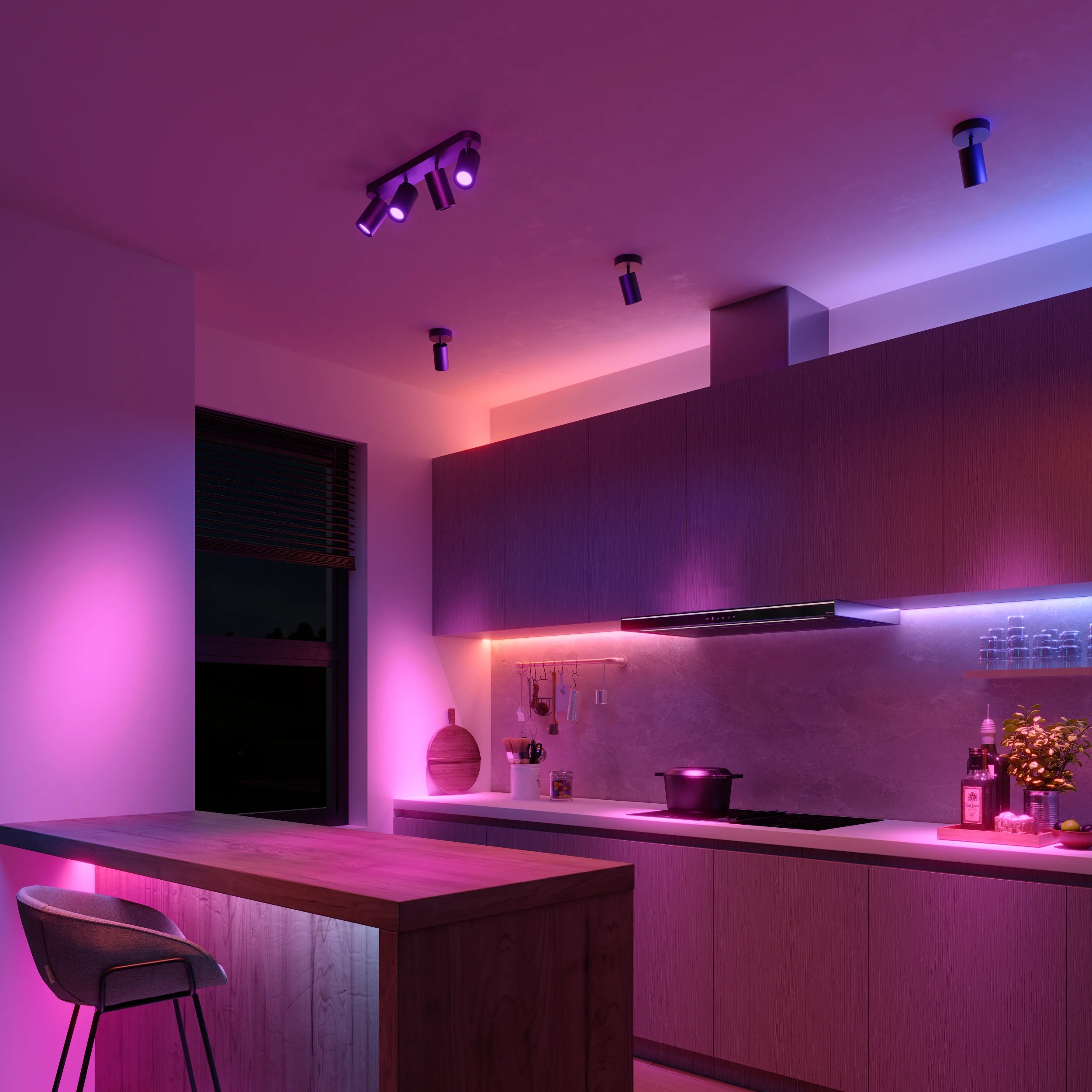 Calex Smart Ceiling Light - 4 Light Spot - Black