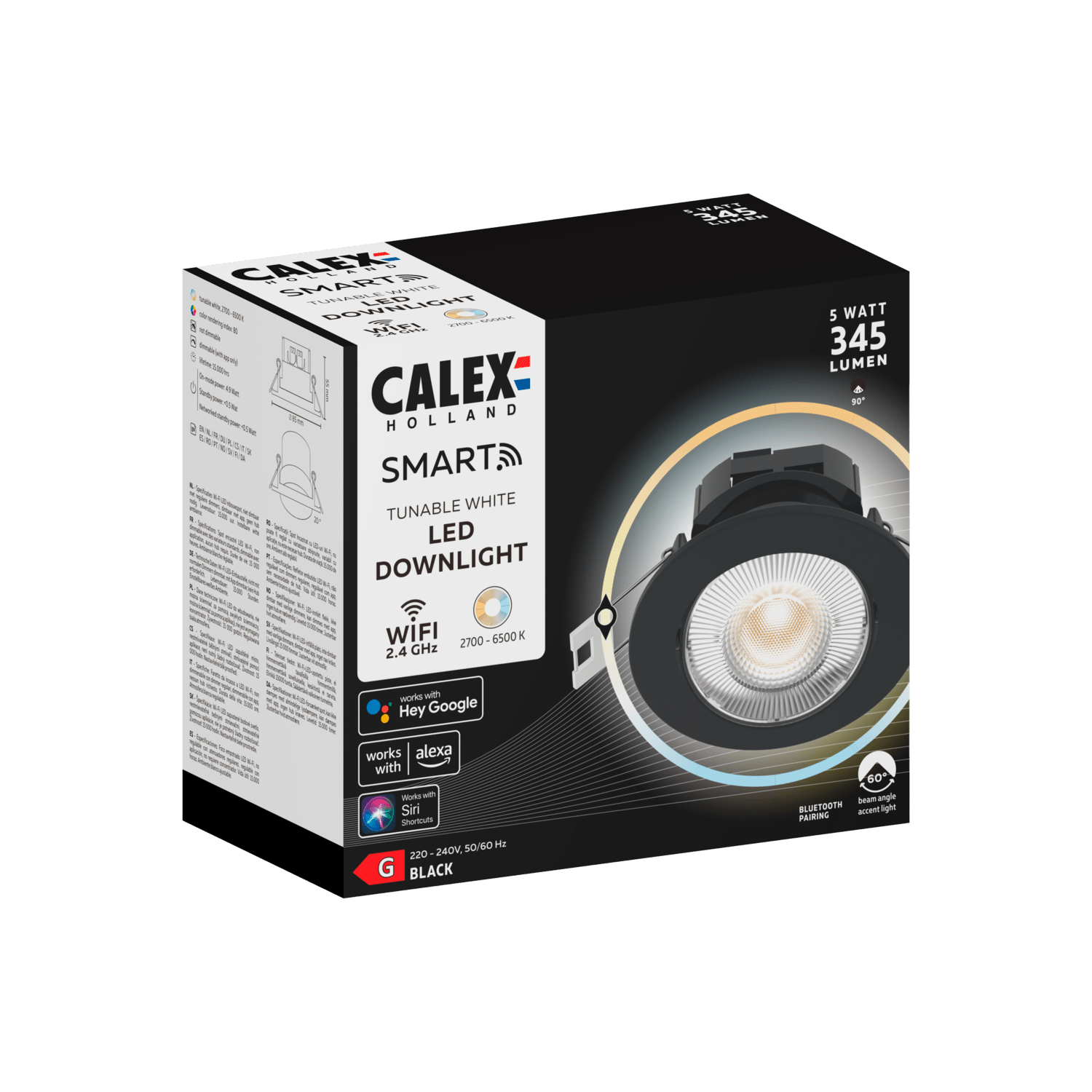 Calex Smart Downlight - CCT - Black