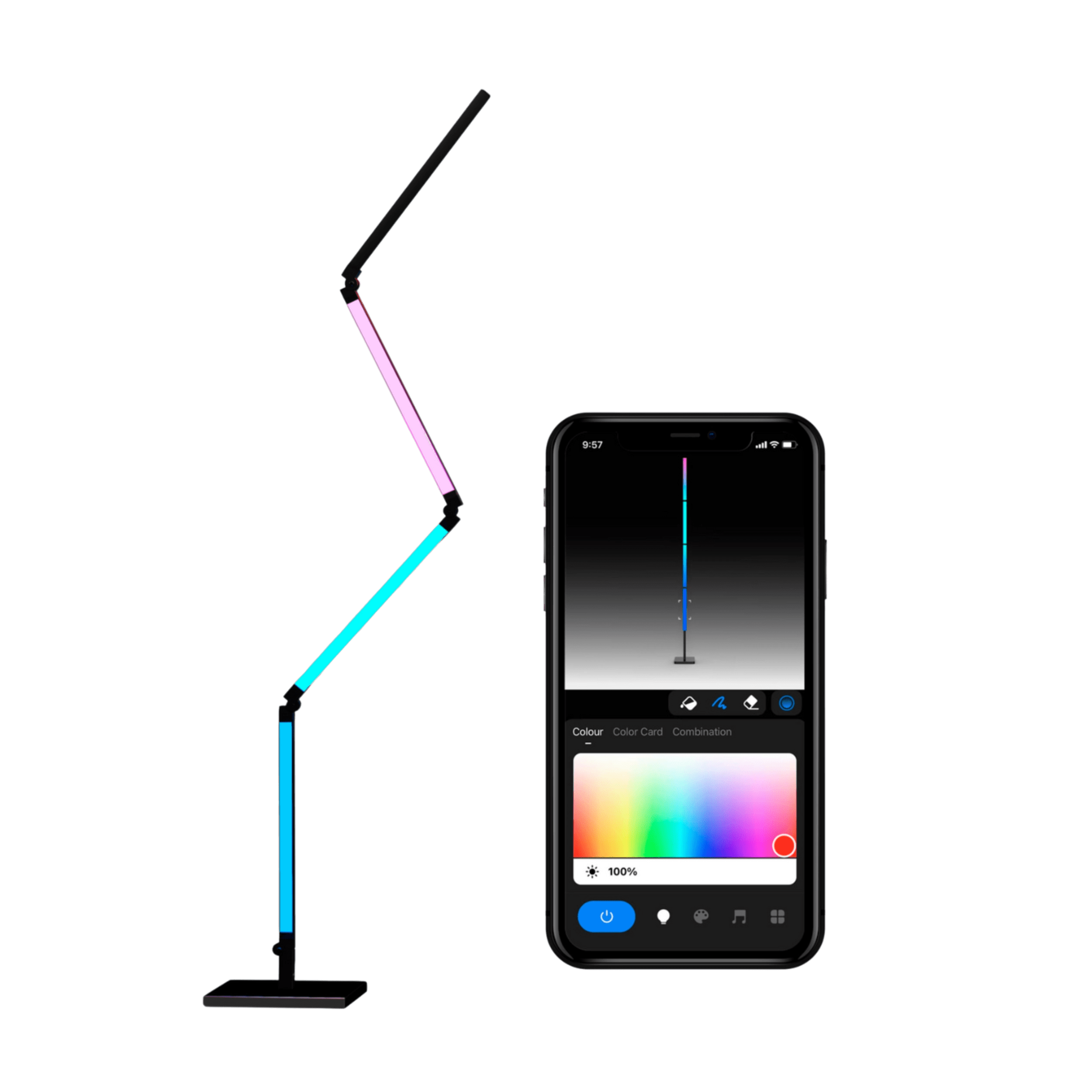 Calex Smart Foldable Floor Lamp - RGBIC + CCT