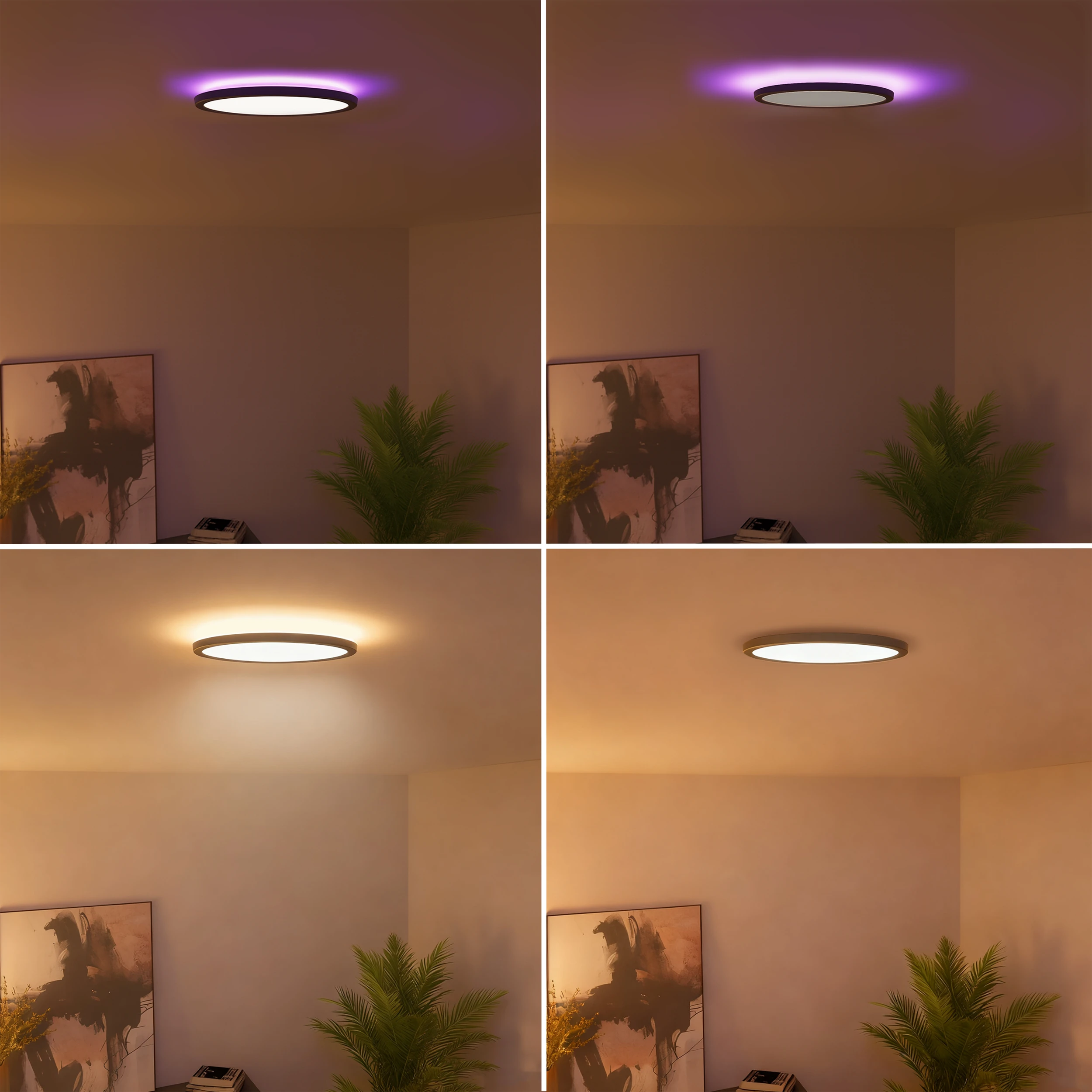 Calex Smart Halo Ceiling Light - 40cm - RGB + CCT - Black