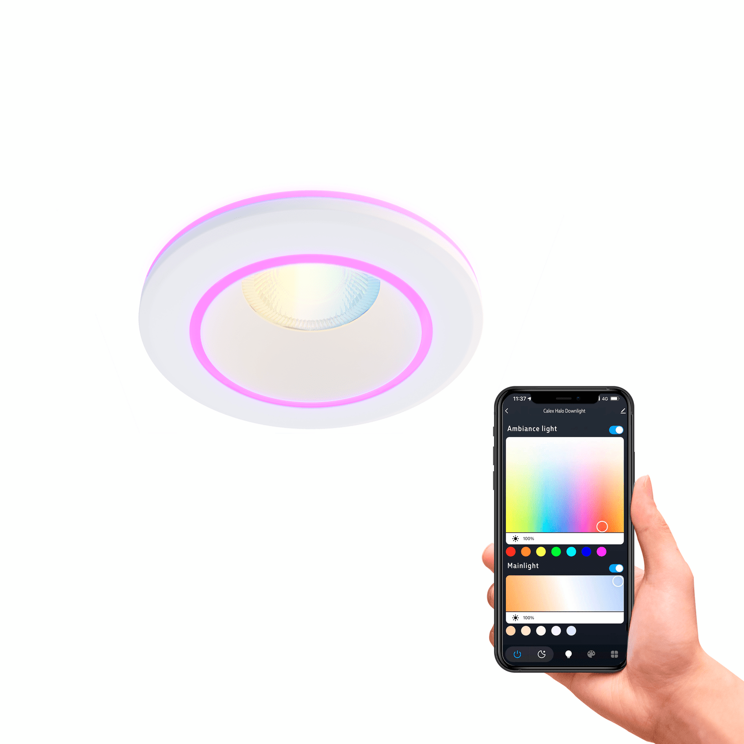 Calex Smart Halo Downlight - RGB + CCT - White