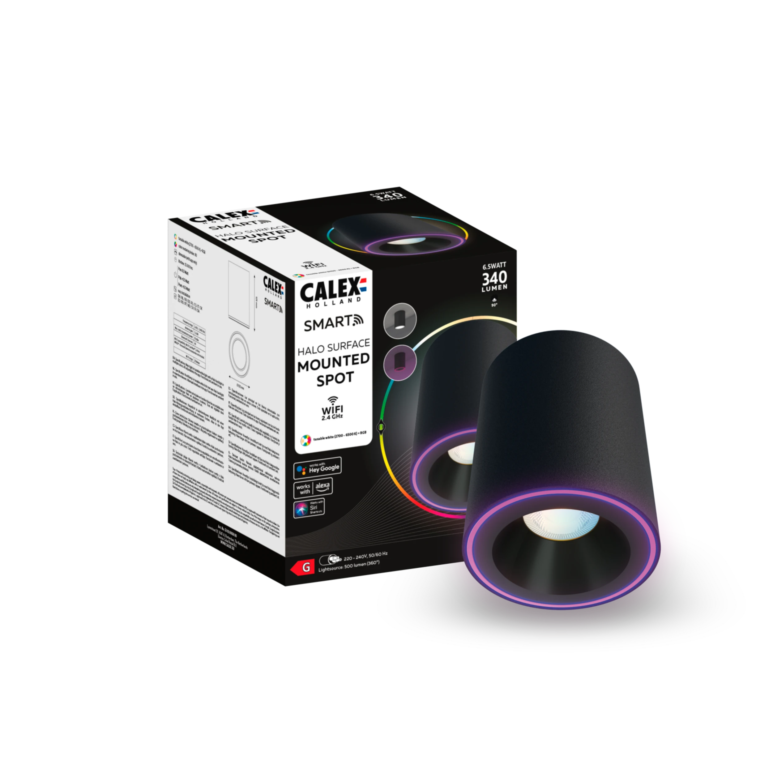 Calex Smart Halo Spotlight - RGB + CCT - Black
