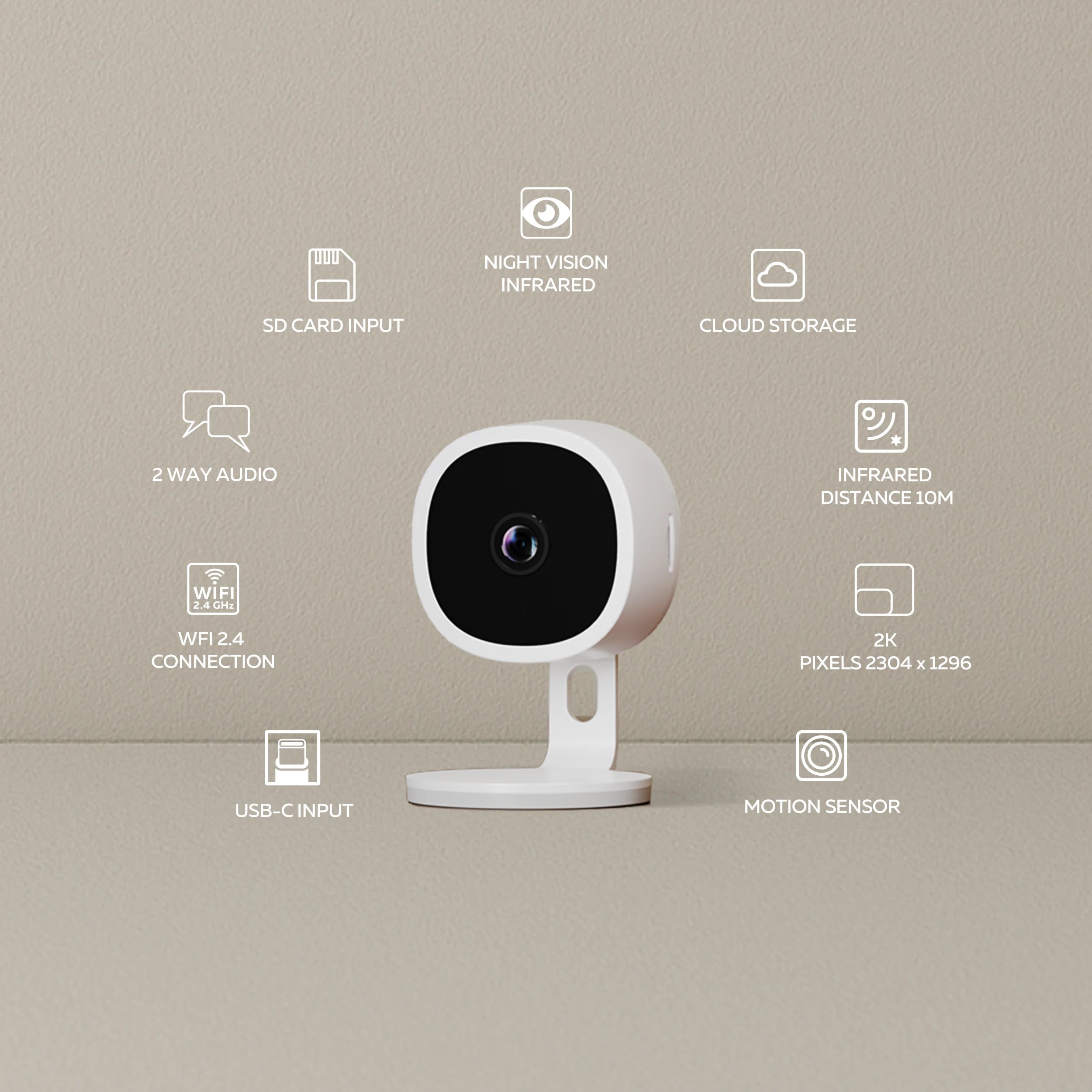 Calex Smart Indoor Camera - 2K - White