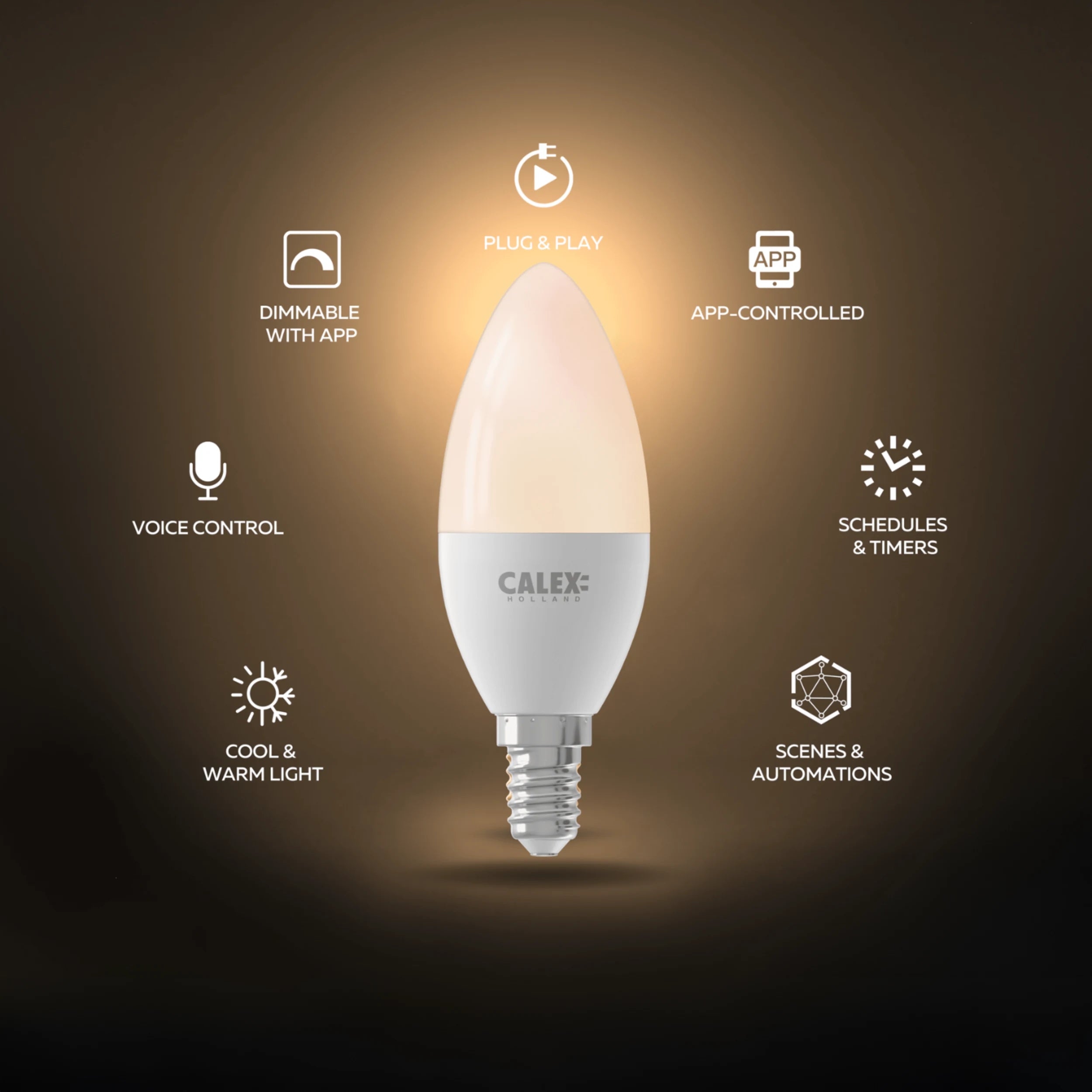 Calex Smart LED Bulb - E14 - B35 - White