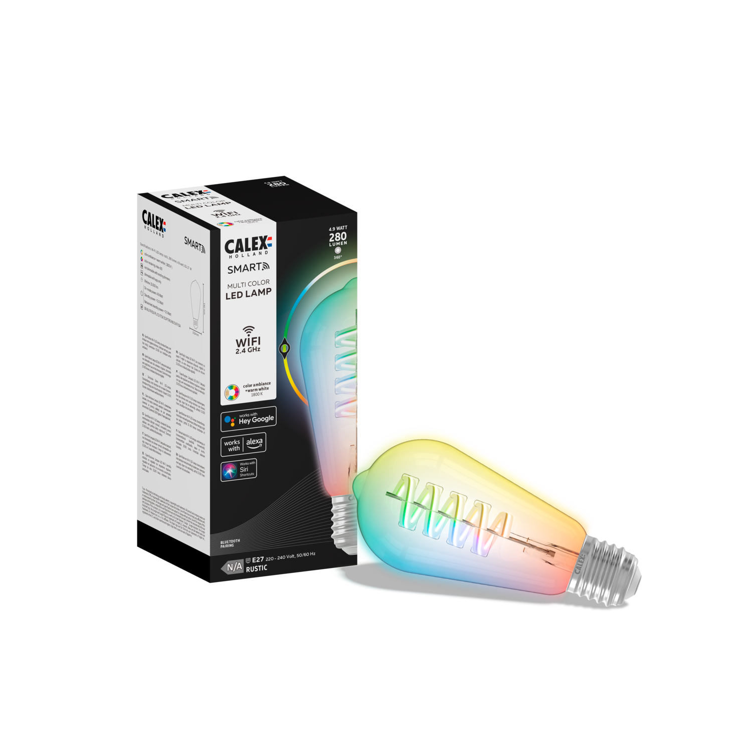 Calex Smart LED Bulb - E27 - Filament - RGB + CCT