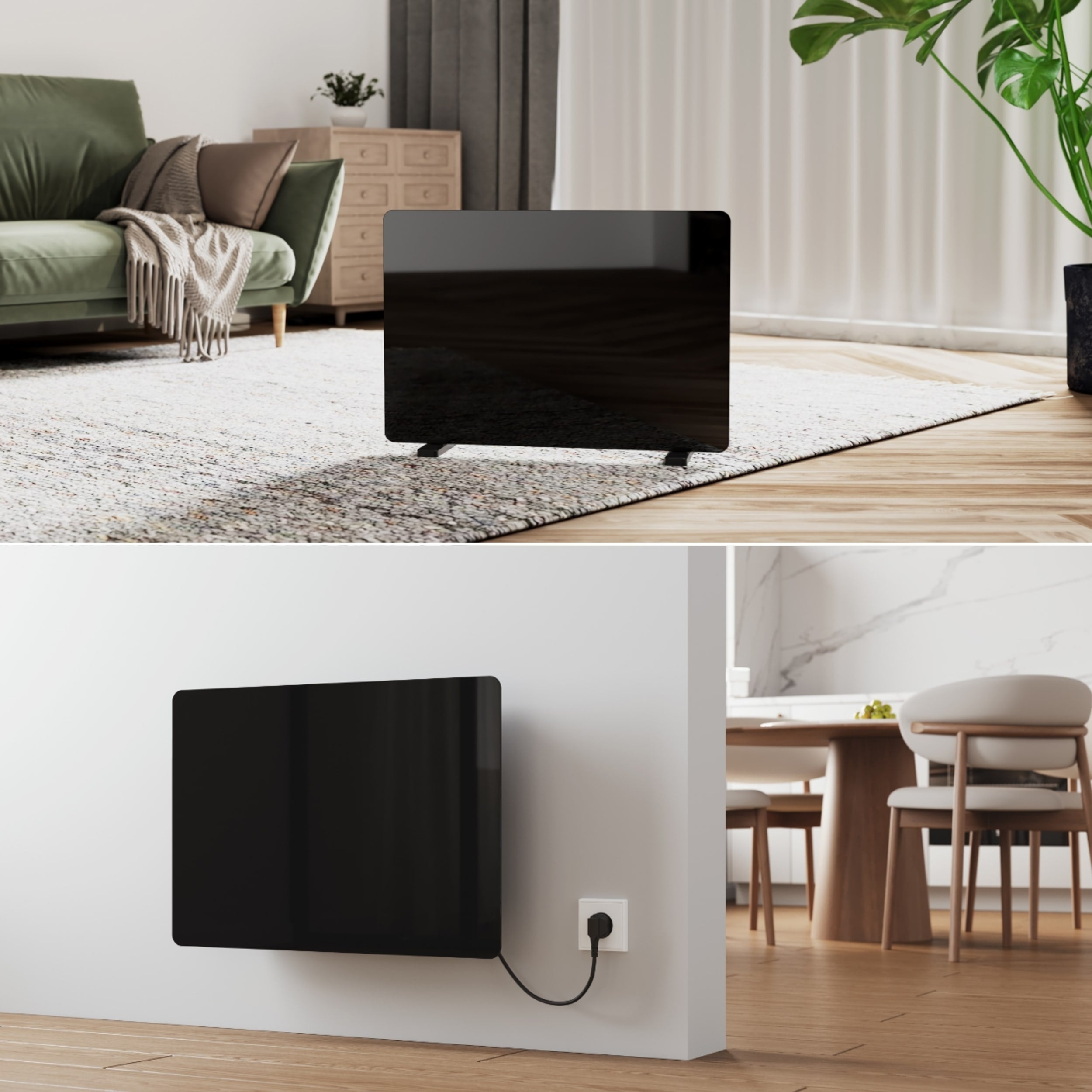 Calex Smart Panel Heater - 1400W - Black