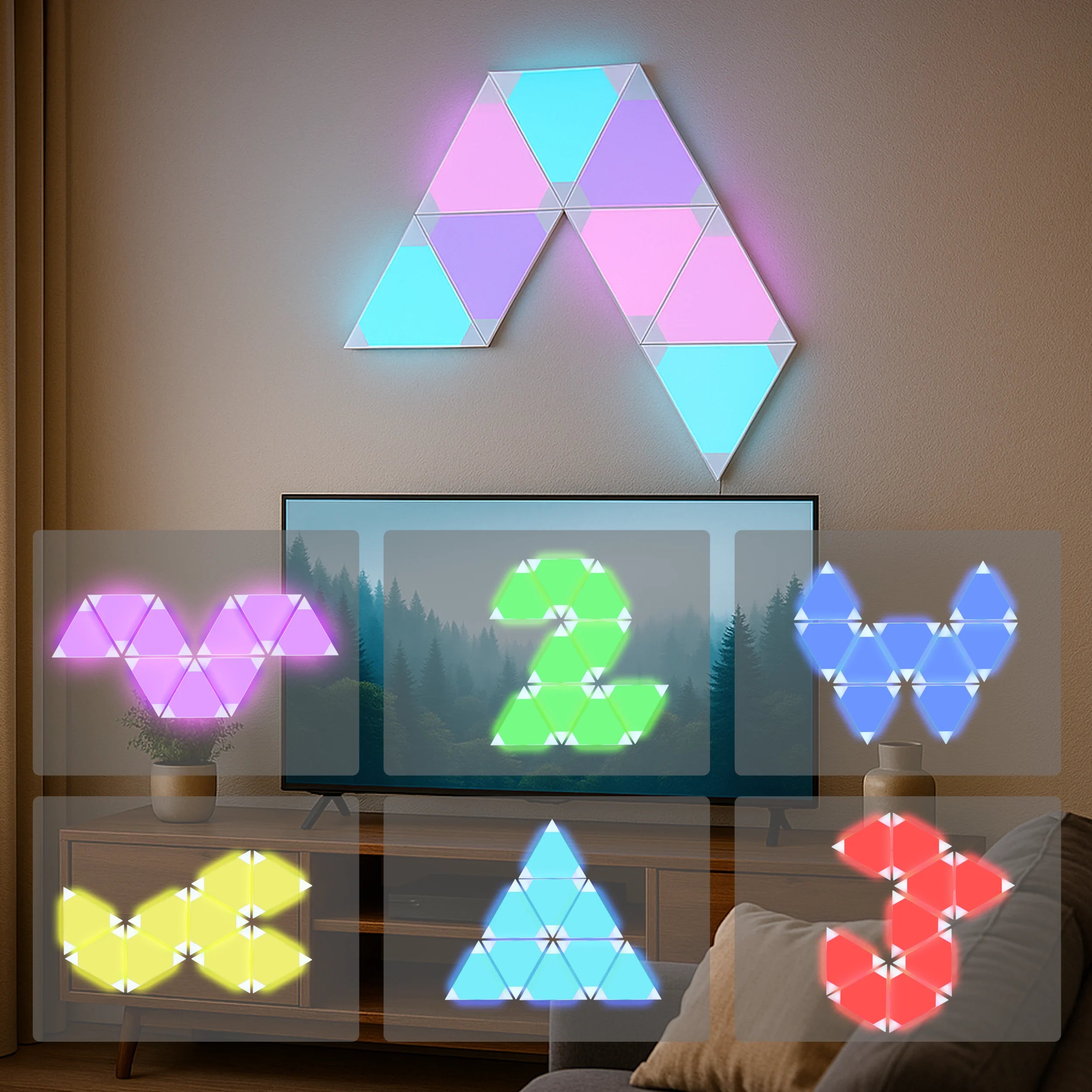 Calex Smart Triangle Wall Lights - RGBIC - White
