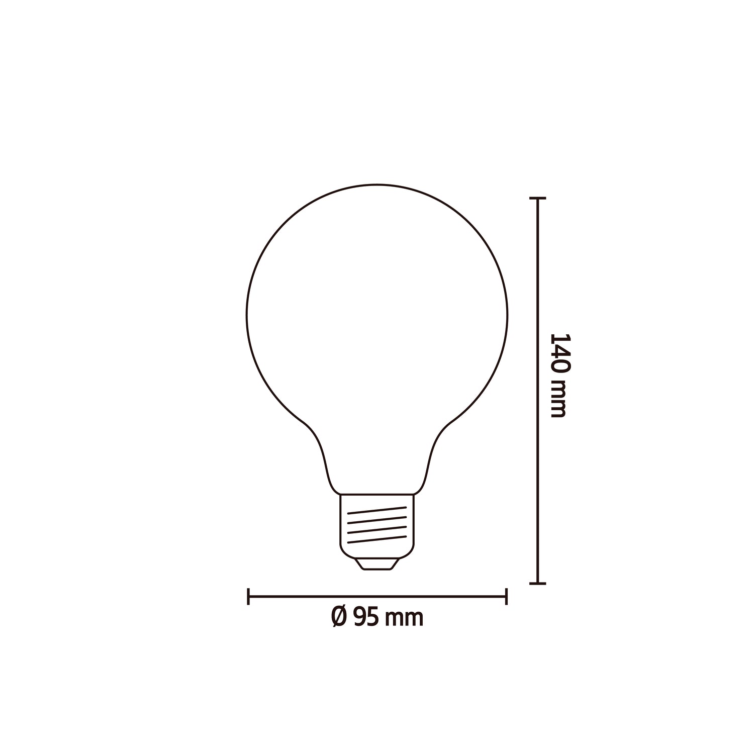 Calex Spiral Filament LED Bulb - E27 - G95 - Titanium