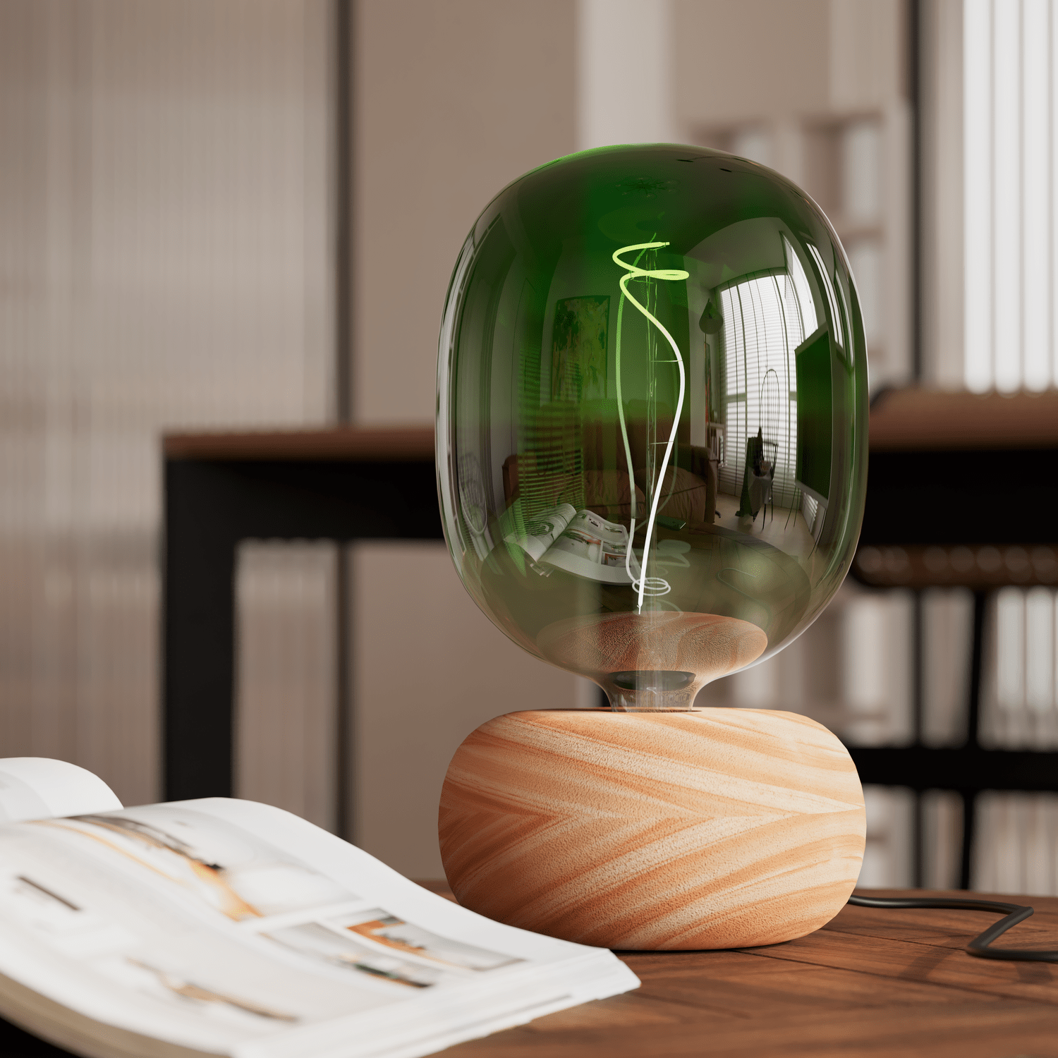 Calex Table Lamp Round - E27 - FSC Wood