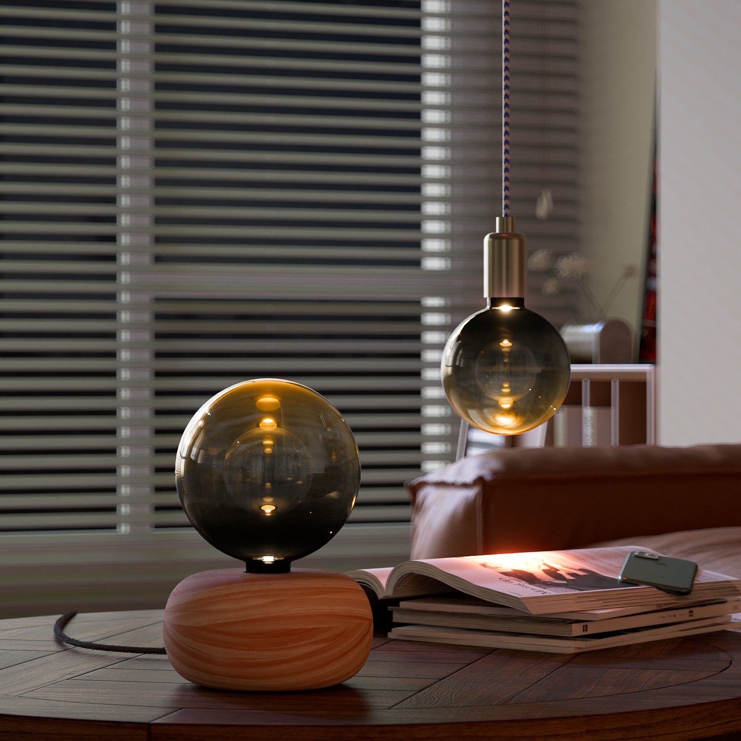 Calex Table Lamp Round - E27 - FSC Wood