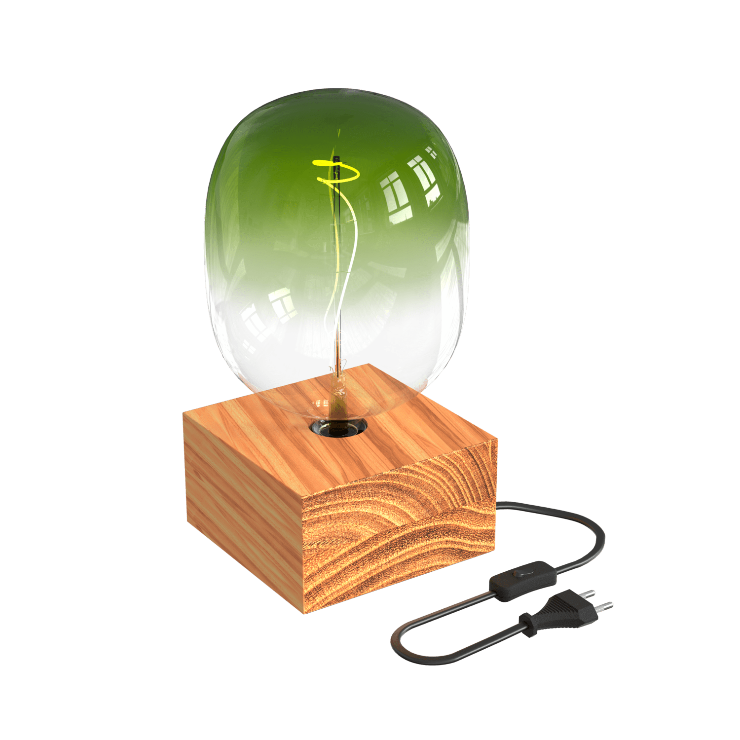 Calex Table Lamp Square - E27 - FSC Wood