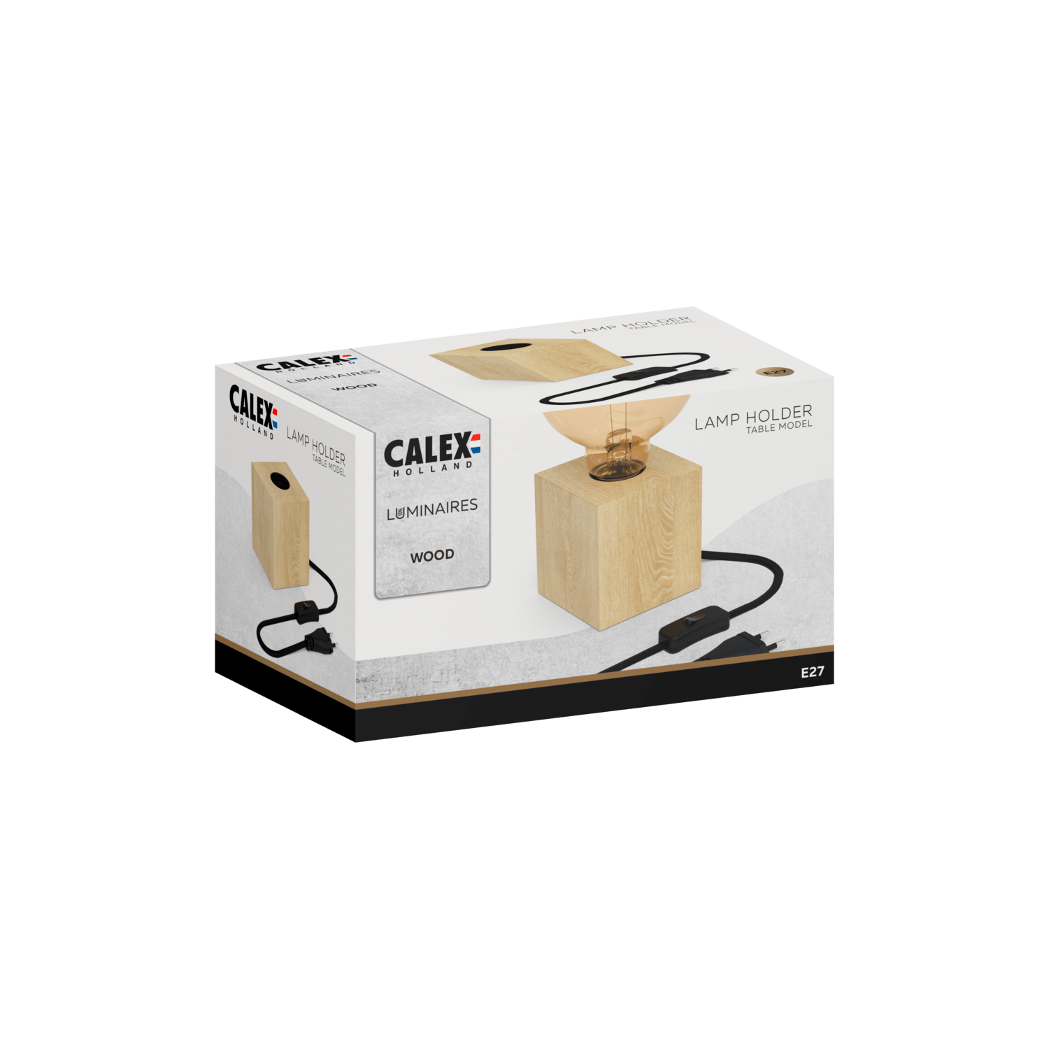 Calex Table Lamp Square - E27 - FSC® Wood