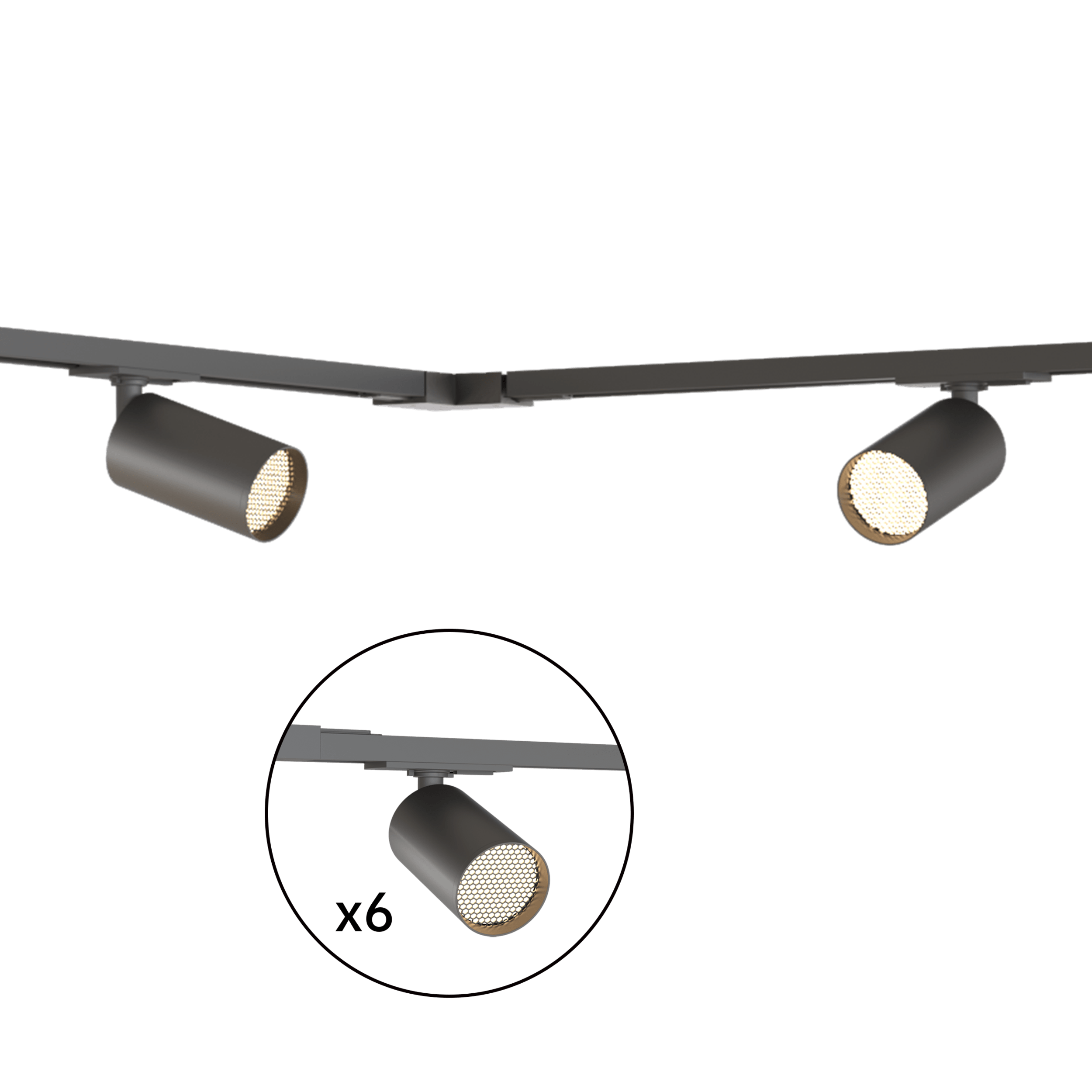 Calex Tracklight - 6x GU10 - 3M - Black