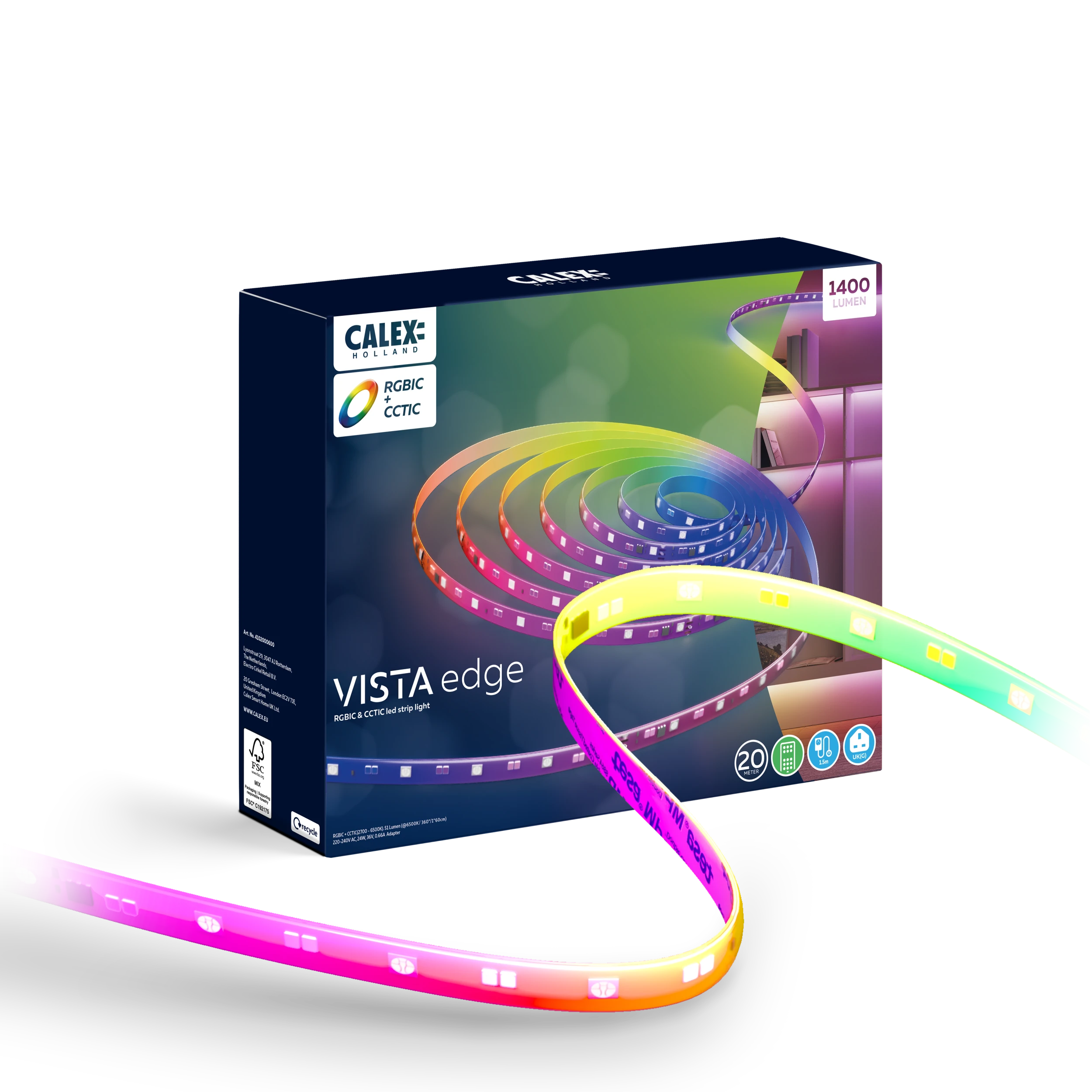 Calex Vista LED Strip - 20M - RGBCCTIC (UK)