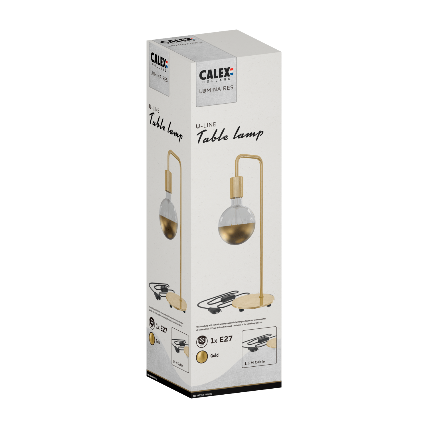 Calex U-line TafelLamp - E27 - Goud