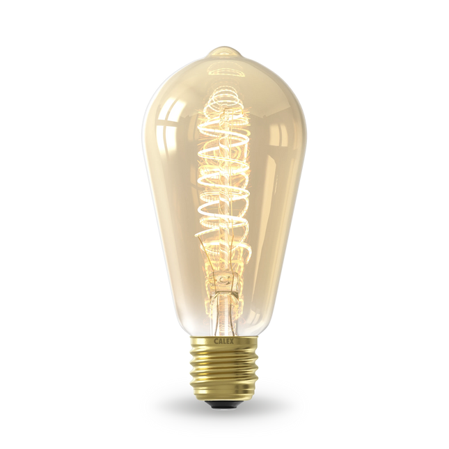 Calex Spiral Filament LED Bulb - E27 - ST64 - Gold