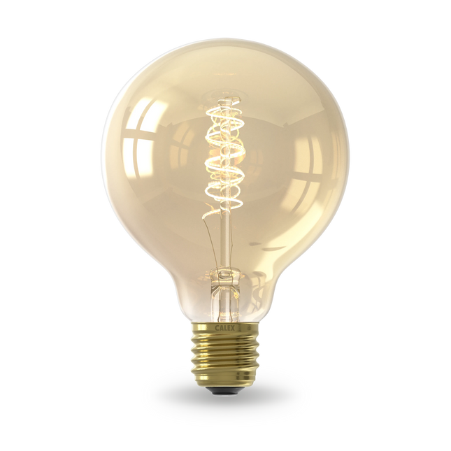 Calex Spiral Filament LED Bulb - E27 - G95 - Gold