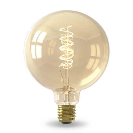 Calex Spiral Filament LED Bulb - E27 - G125 - Gold