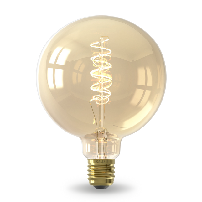 Calex Spiral Filament LED Bulb - E27 - G125 - Gold
