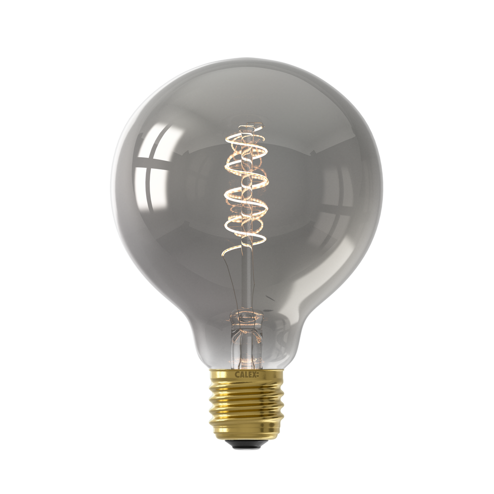 Calex Spiral Filament LED Lamp - E27 - G95 - Titanium - 4W - Dimmable