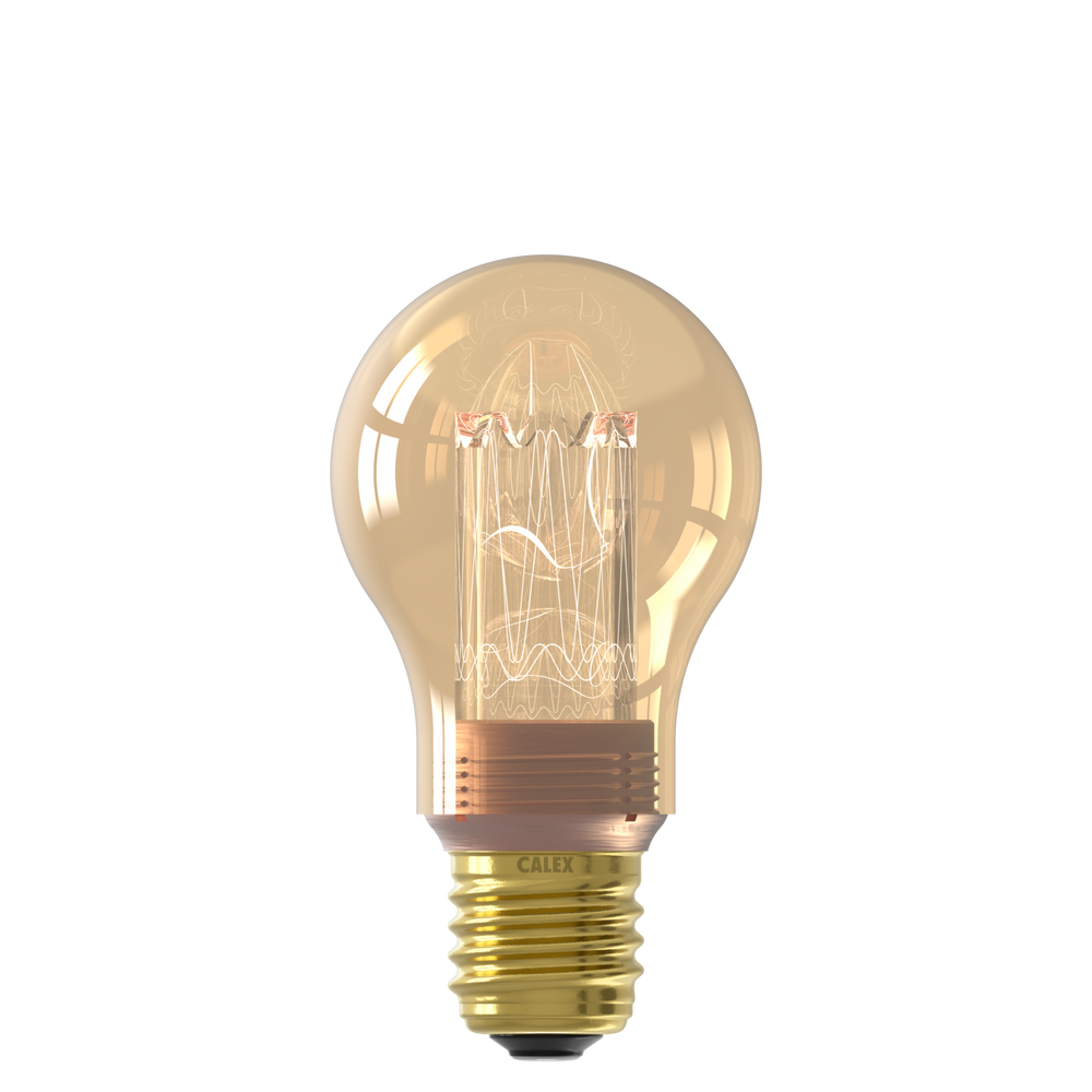 Calex Crown Series Filament LED Lamp - E27 - A60 - Gold - 3.5W - Dimmable