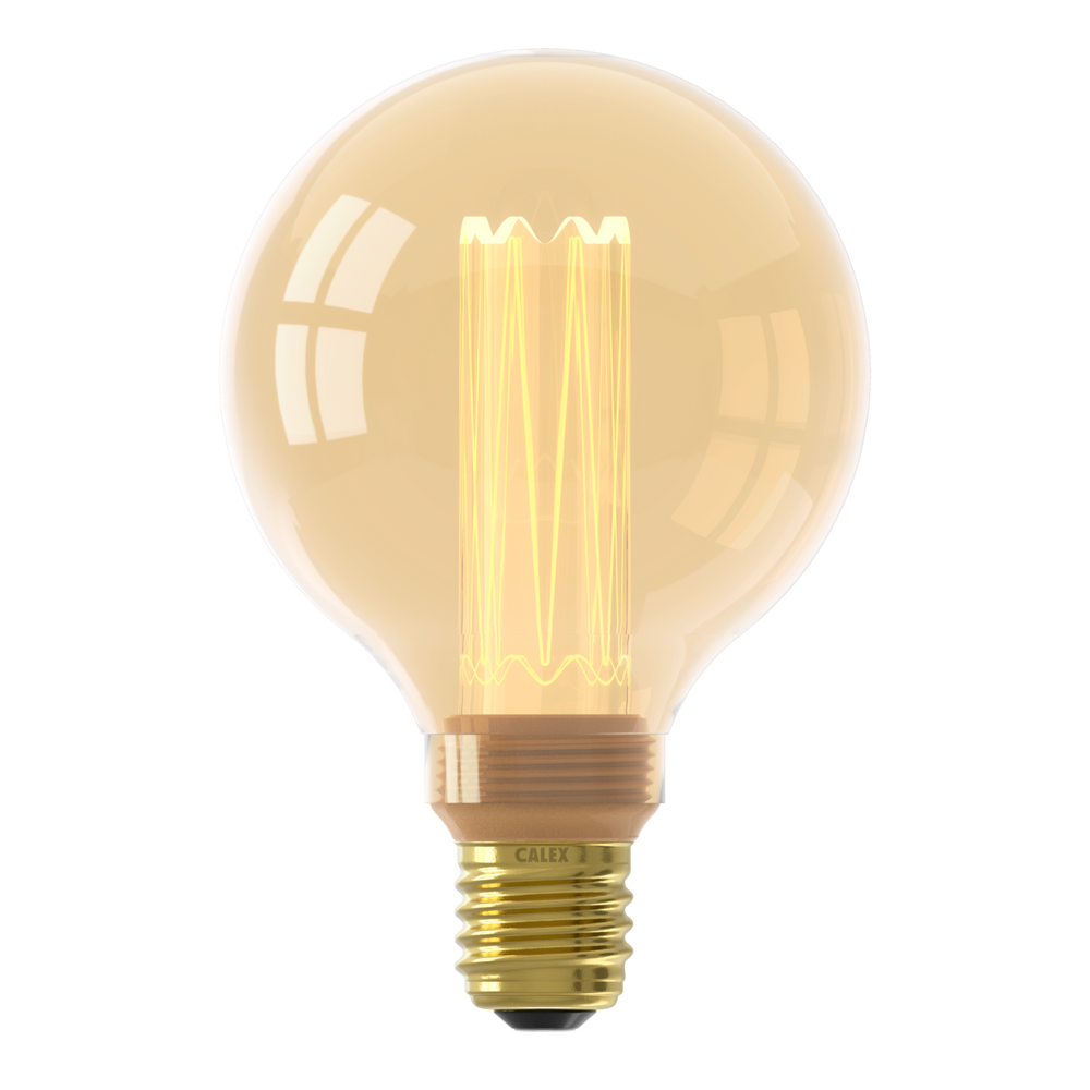 Calex Crown Series Filament LED Lamp - E27 - G95 - Gold - 3.5W - Dimmable