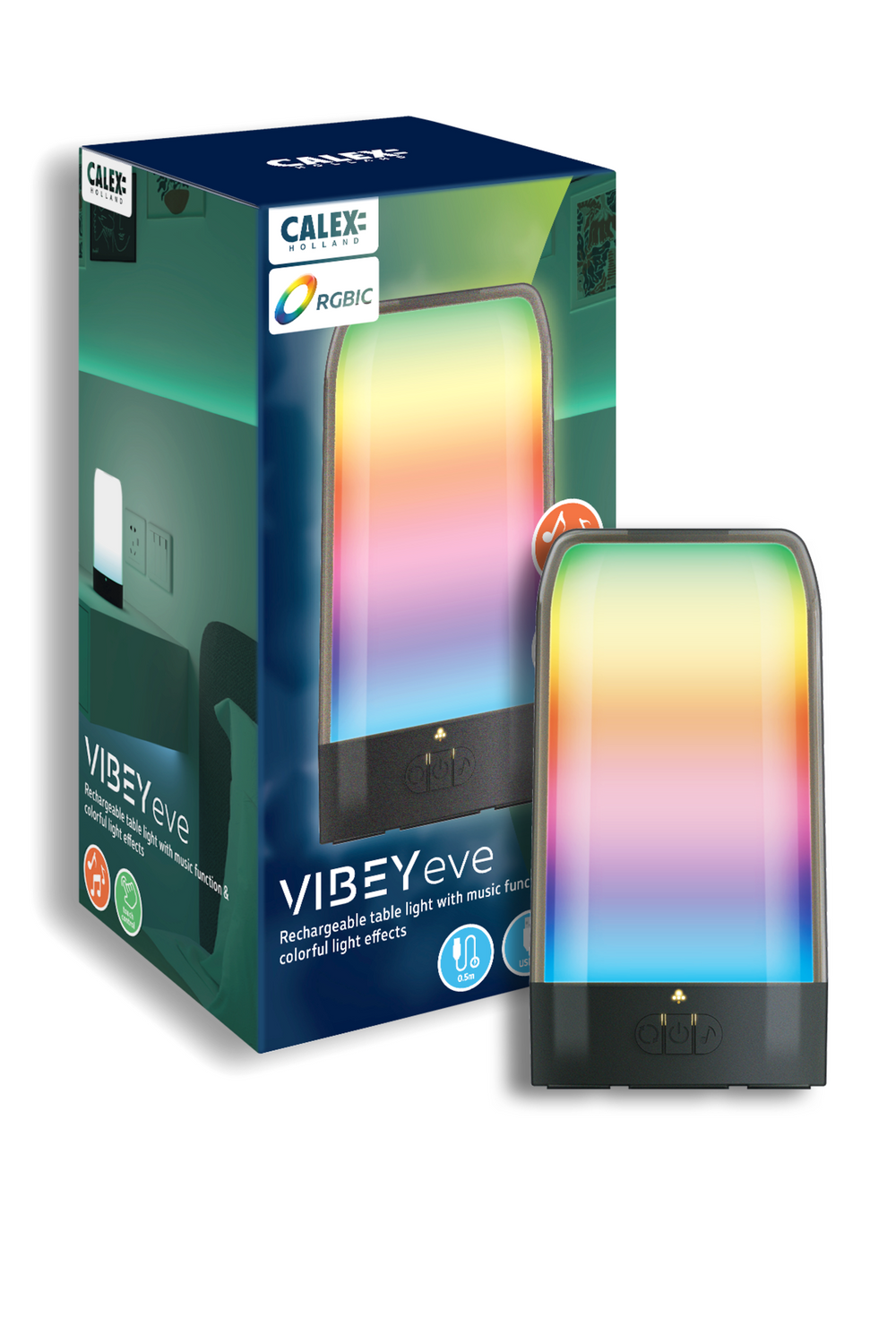 Calex Vibey Table Light - Battery - RGBIC