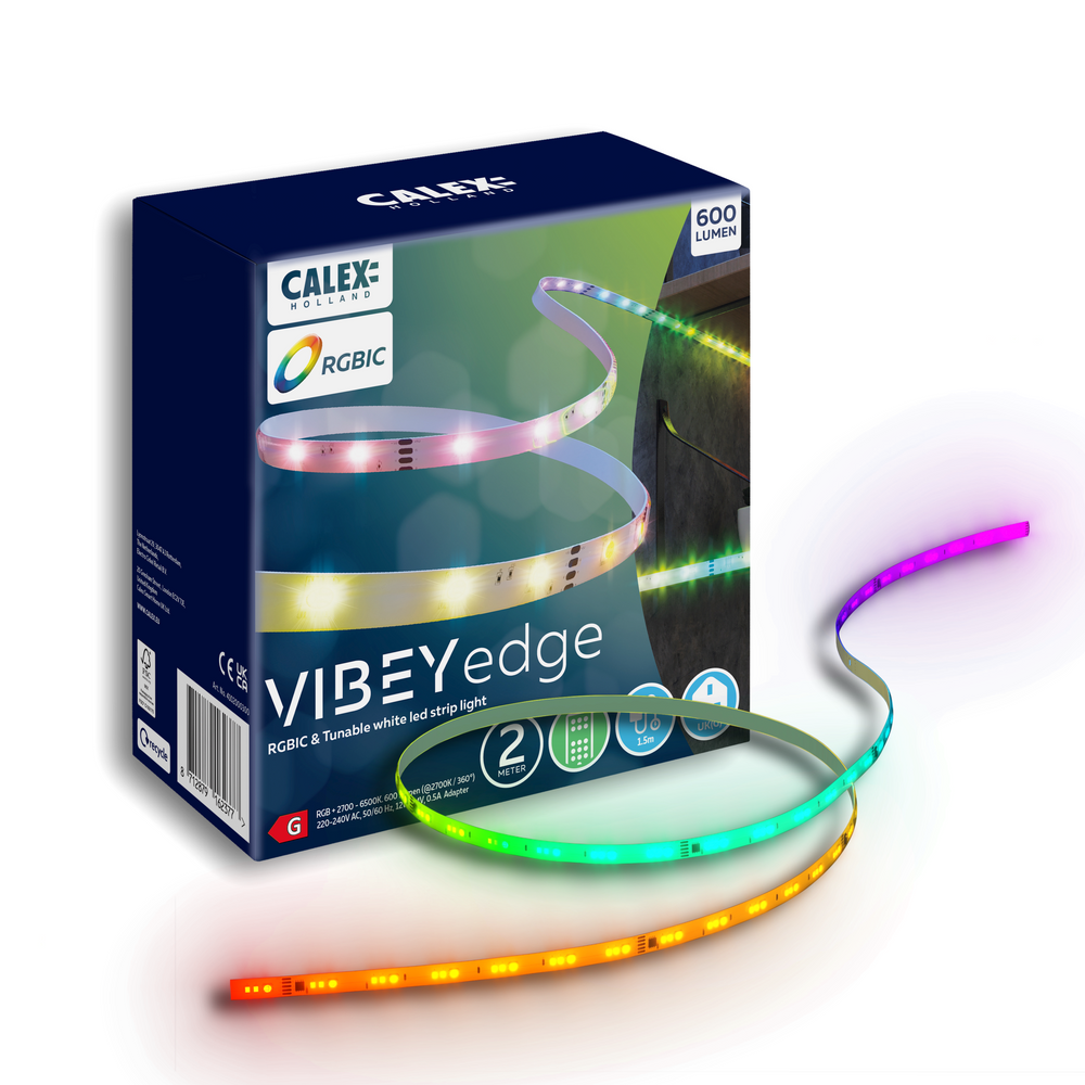 Calex Vibey LED-strip - 2M - RGBIC + CCT