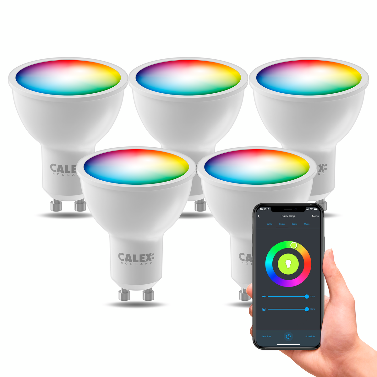 Calex Smart LED Lamp - 5 pieces - GU10 - RGB+Warm White - 4.9W