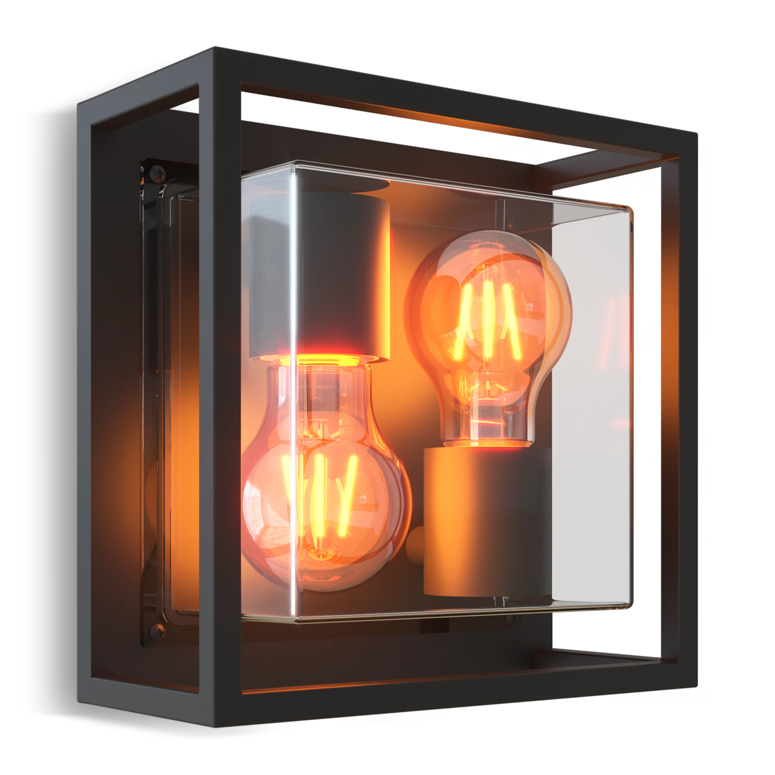 Calex Bologna Wall Light - 2x E27 - Black