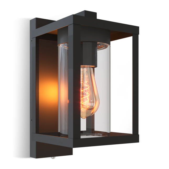 Calex Naples Wall Light - E27 - Day/Night sensor - Black