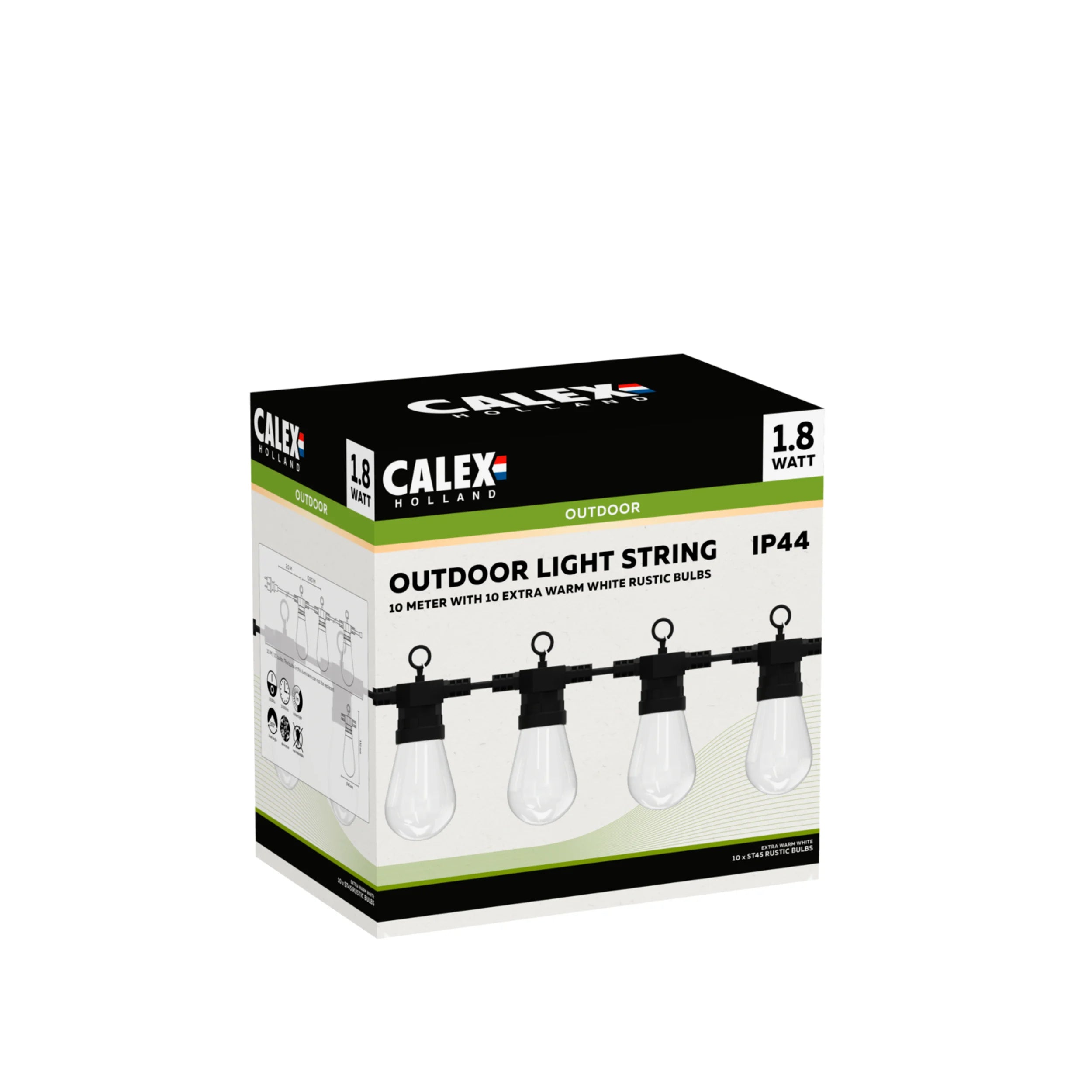 Calex String light 10M - Warm White - 10 bulbs