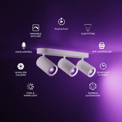 Calex Smart Oval Spot - 3 Light Spots - White