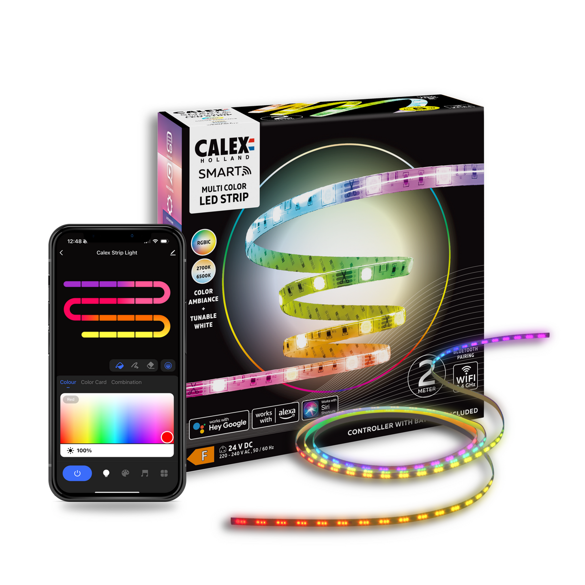 Calex Smart LED Strip - 2m - RGBIC + Warm White