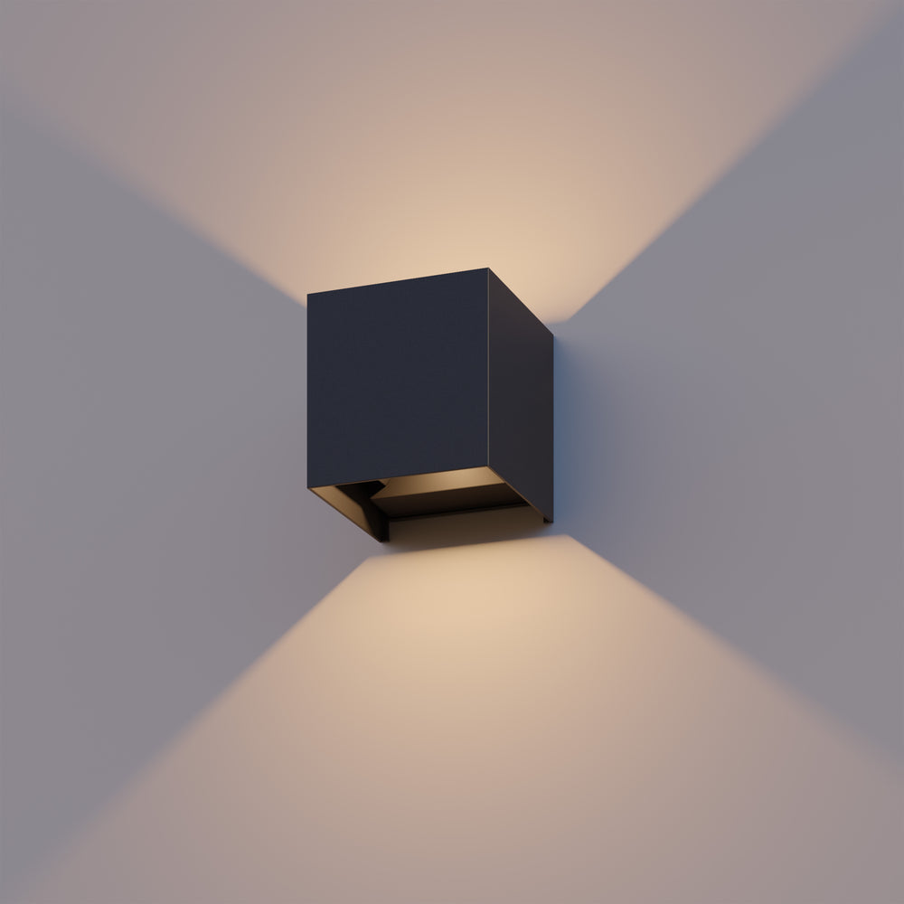 Calex LED Wandlamp - Up & Down - Zwart - Warm Wit Licht - 7W