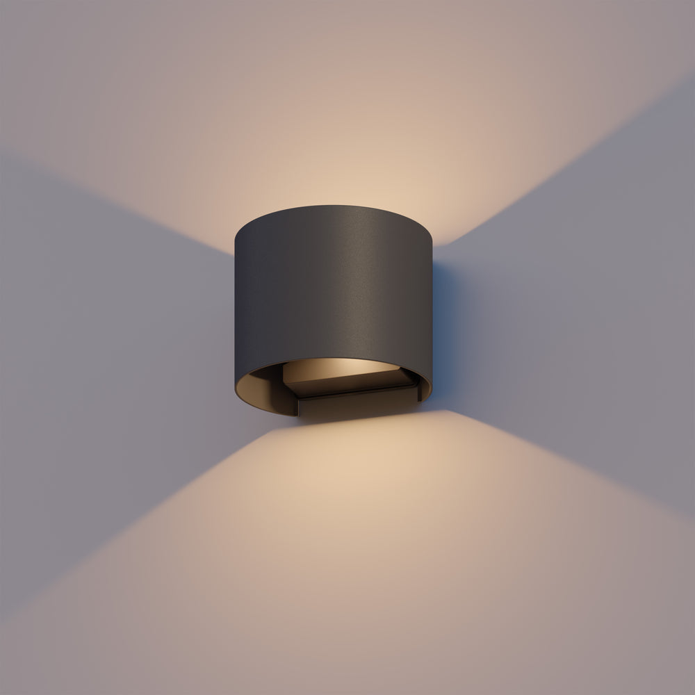 Calex LED Wandlamp Ovaal - Up & Down - Zwart - Warm Wit Licht - 7W